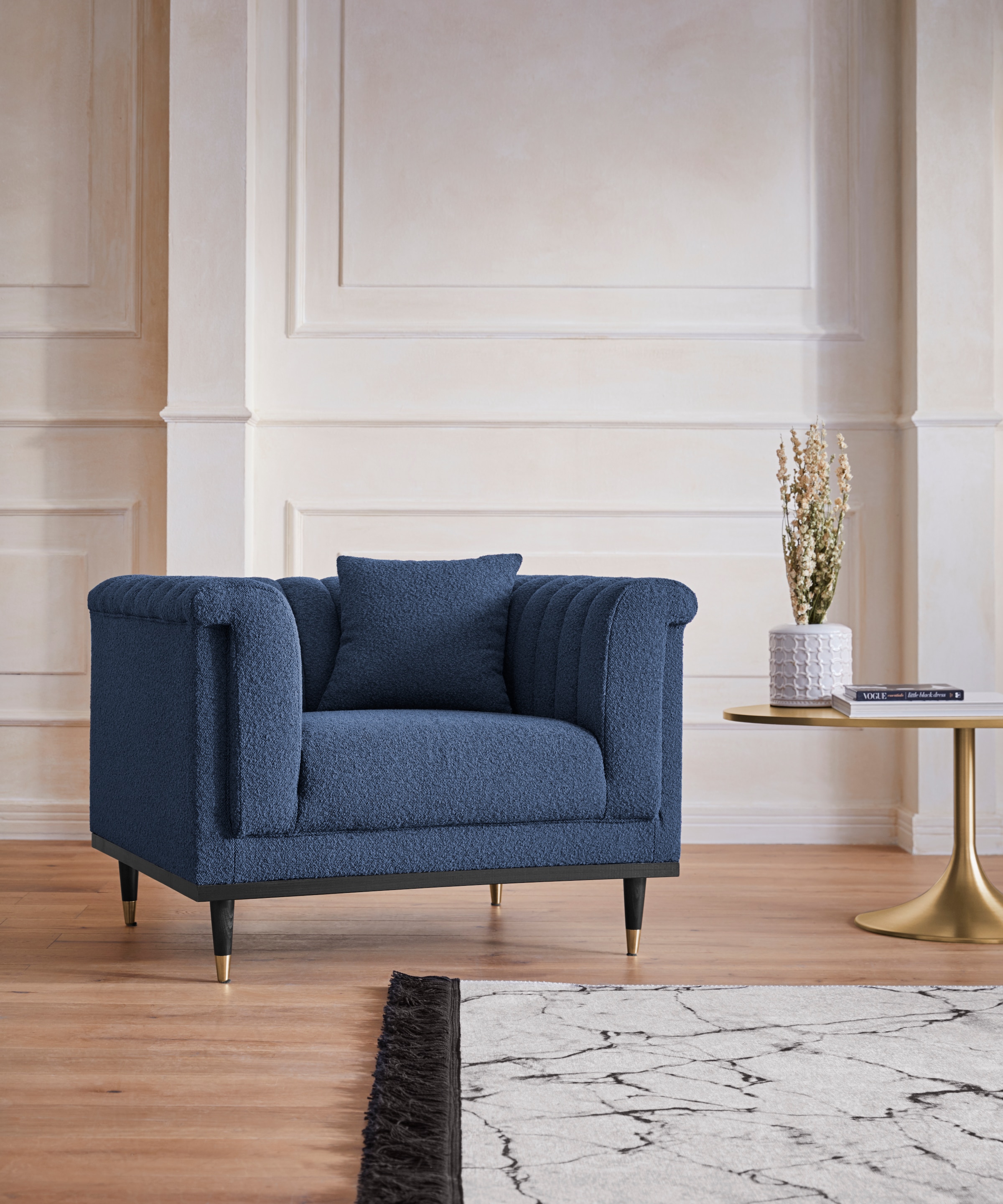 Home affaire Cocktailsessel "Chamby New Sessel", im Bouclé-Strukturbezug mi günstig online kaufen