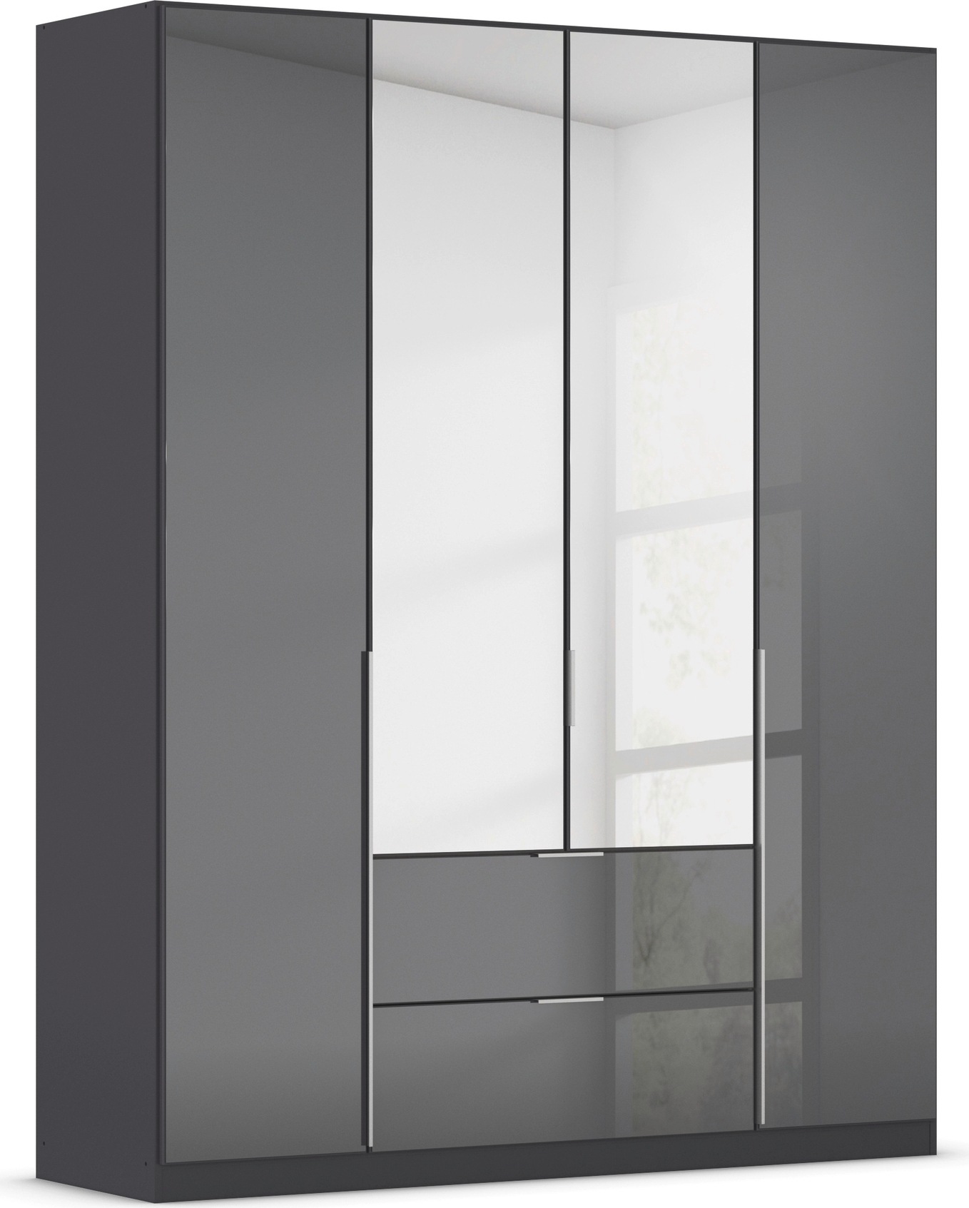 Drehtürenschrank OTTO HOME, B:181cm H:229cm T:54cm, grau, Holzwerkstoff, Schränke, "Kleiderschrank Kleiderschränke Schrank Garderobe AGORDO mit