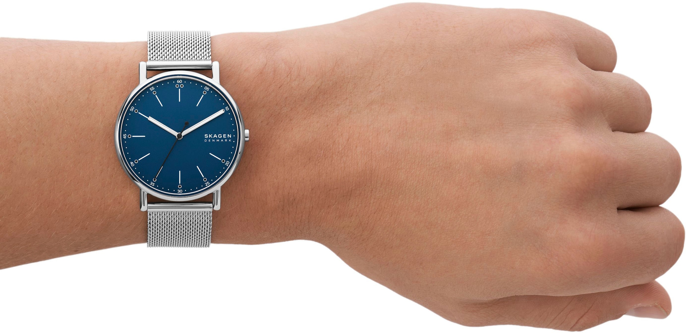 Skagen Quarzuhr »SIGNATUR«, Armbanduhr, Herrenuhr, Damenuhr, analog, Edelstahlarmband