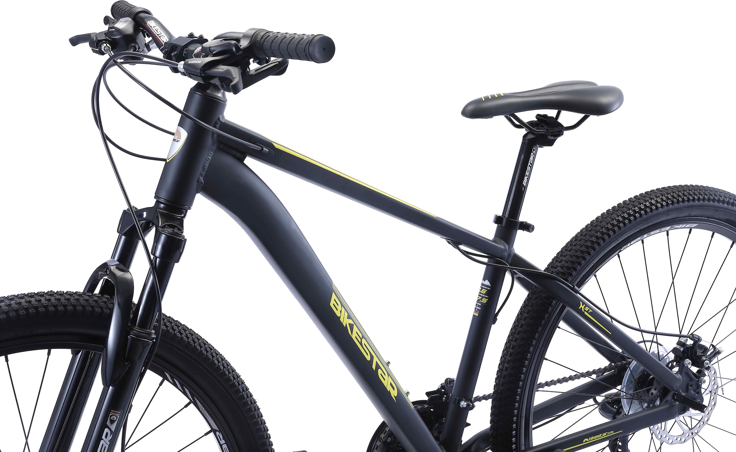 Bikestar Mountainbike, 21 Gang, Shimano, RD-TY300 Schaltwerk, Kettenschaltung, für Damen und Herren, Kettenschaltung