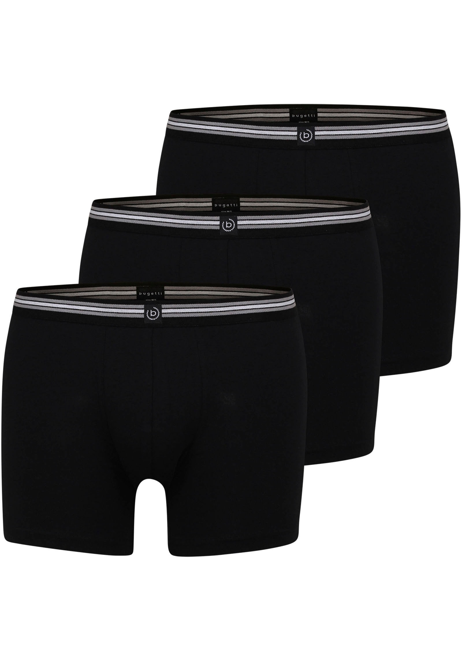 bugatti Boxershorts "Prag", (3er Pack), bequem, atmungsaktiv, Baumwollmix, günstig online kaufen