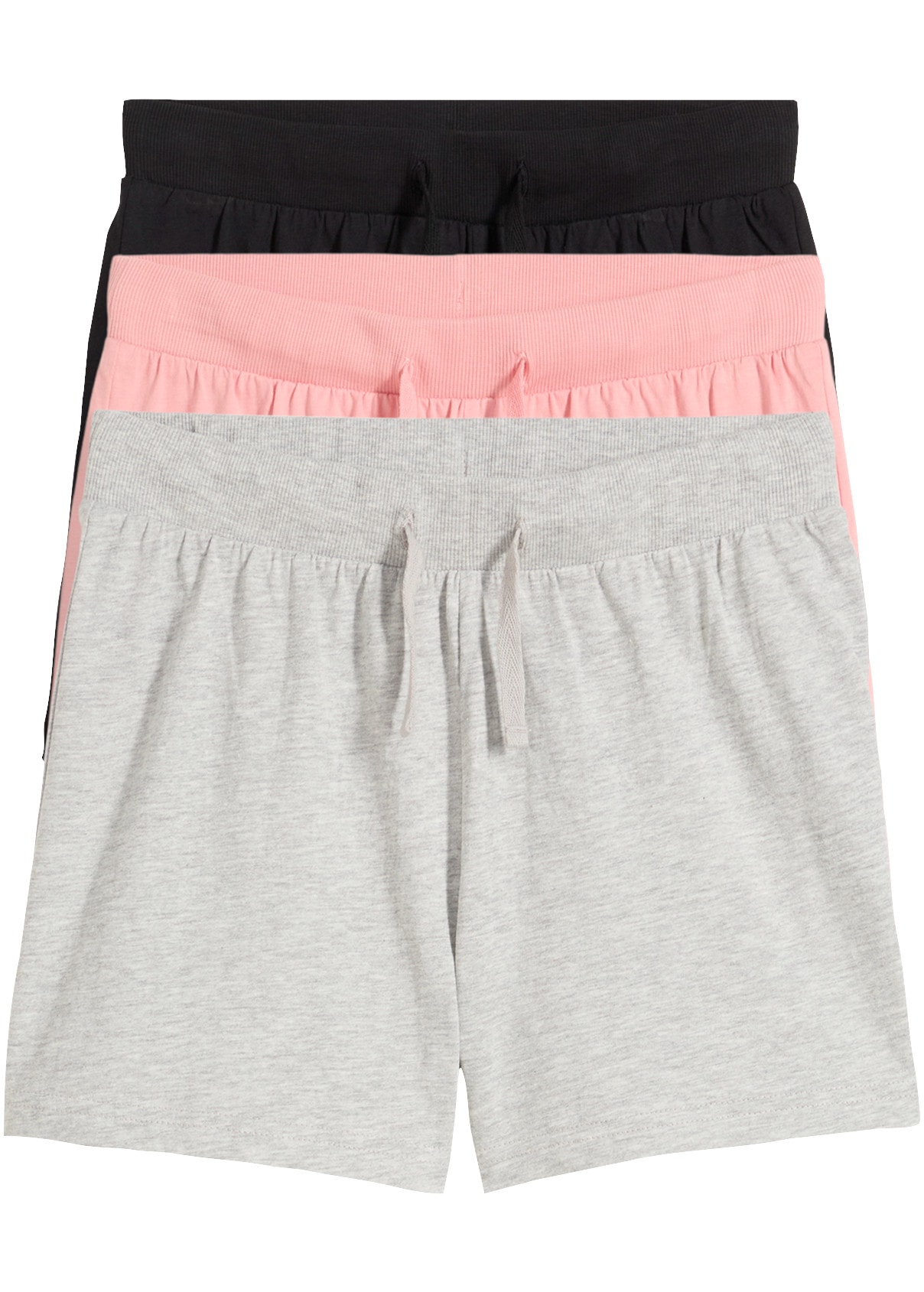 bonprix Shorts  3er Pack, Regular Fit, aus Baumwolle, verschiedene Größen erhältlich