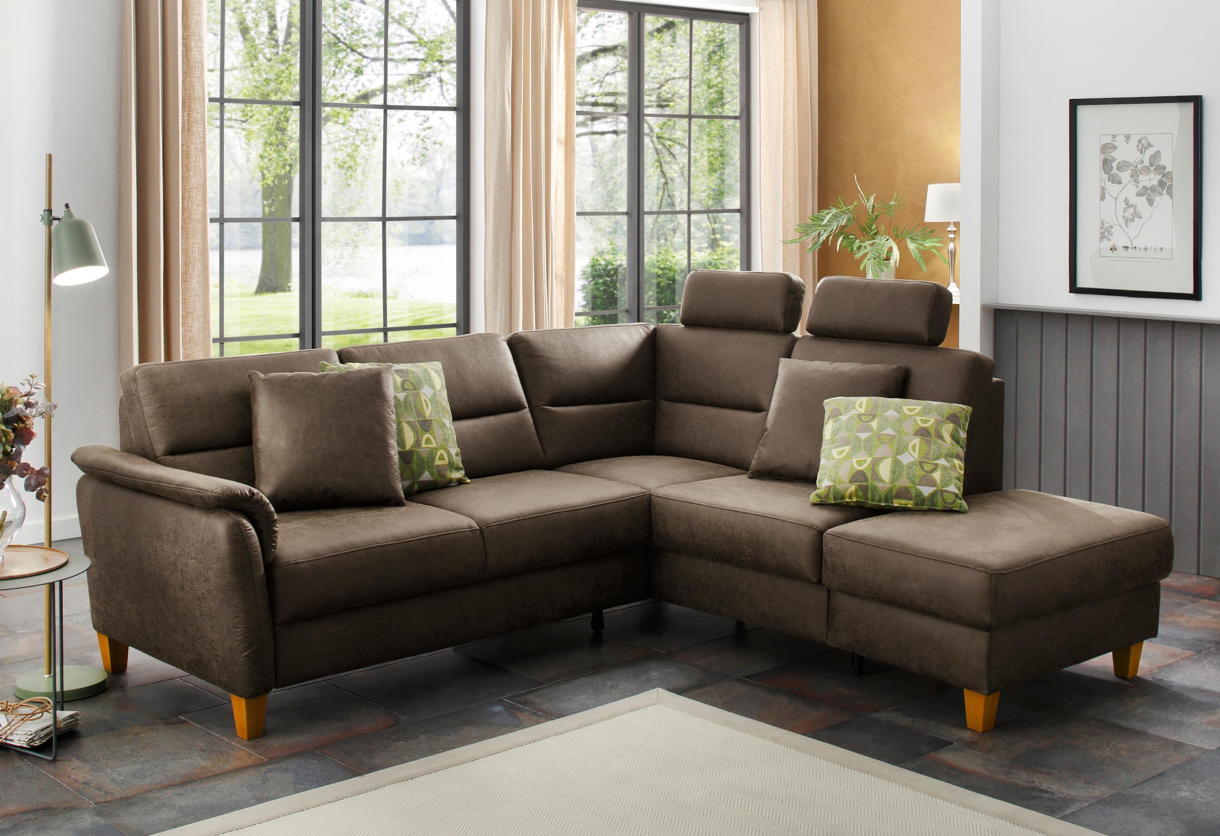 Home affaire Ecksofa "Palmera L-Form, B: 236 cm" optional Bettfunktion & Be günstig online kaufen