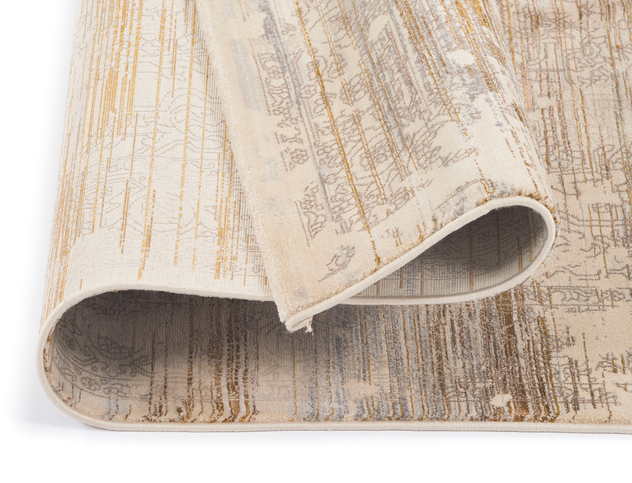 Teppich MUSTERRING "WAVE KONTURA", bunt (beige, mehrfarbig), B:70cm H:9mm L:140cm, Polypropylen, Teppiche, Teppich, exlcusive MUSTERRING DELUXE COLLECTION kuscheliges Microfaser Garn 3