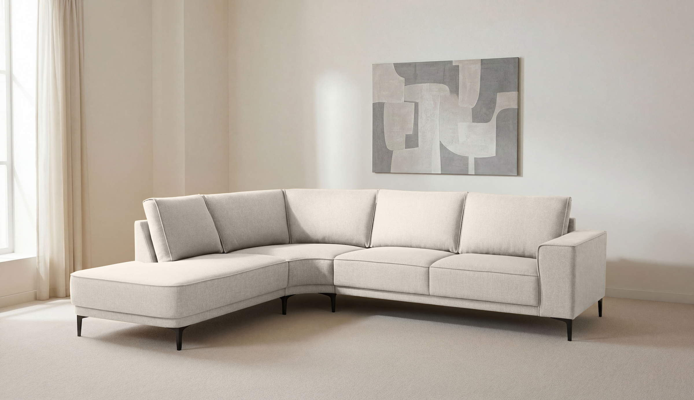 OTTO home Ecksofa "Casina" mit abgerundeter Ottomane, in einem weichen Chen günstig online kaufen