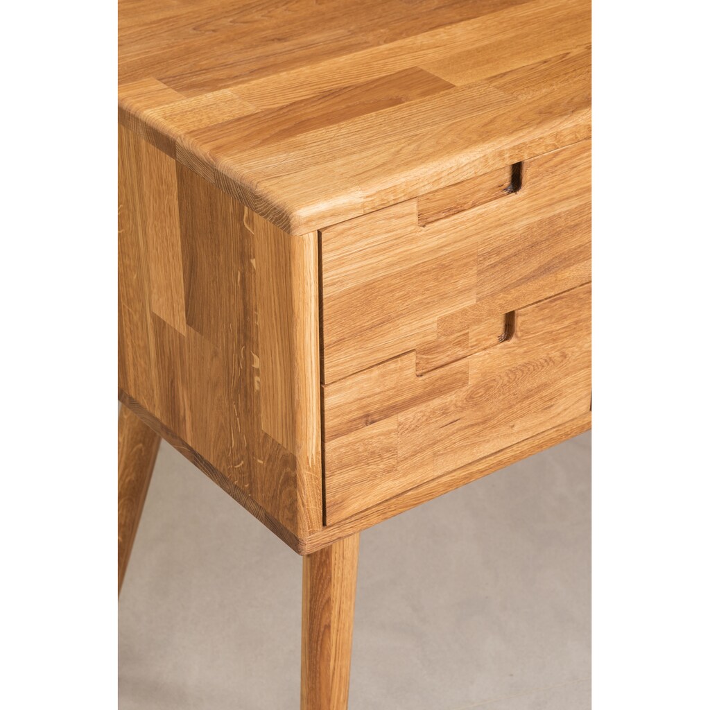 Wohnen Büromöbel andas Schreibtisch »Scandi«, aus massivem Eichenholz, mit einer praktischen Soft-Close-Funktion, Breite 110 cm 