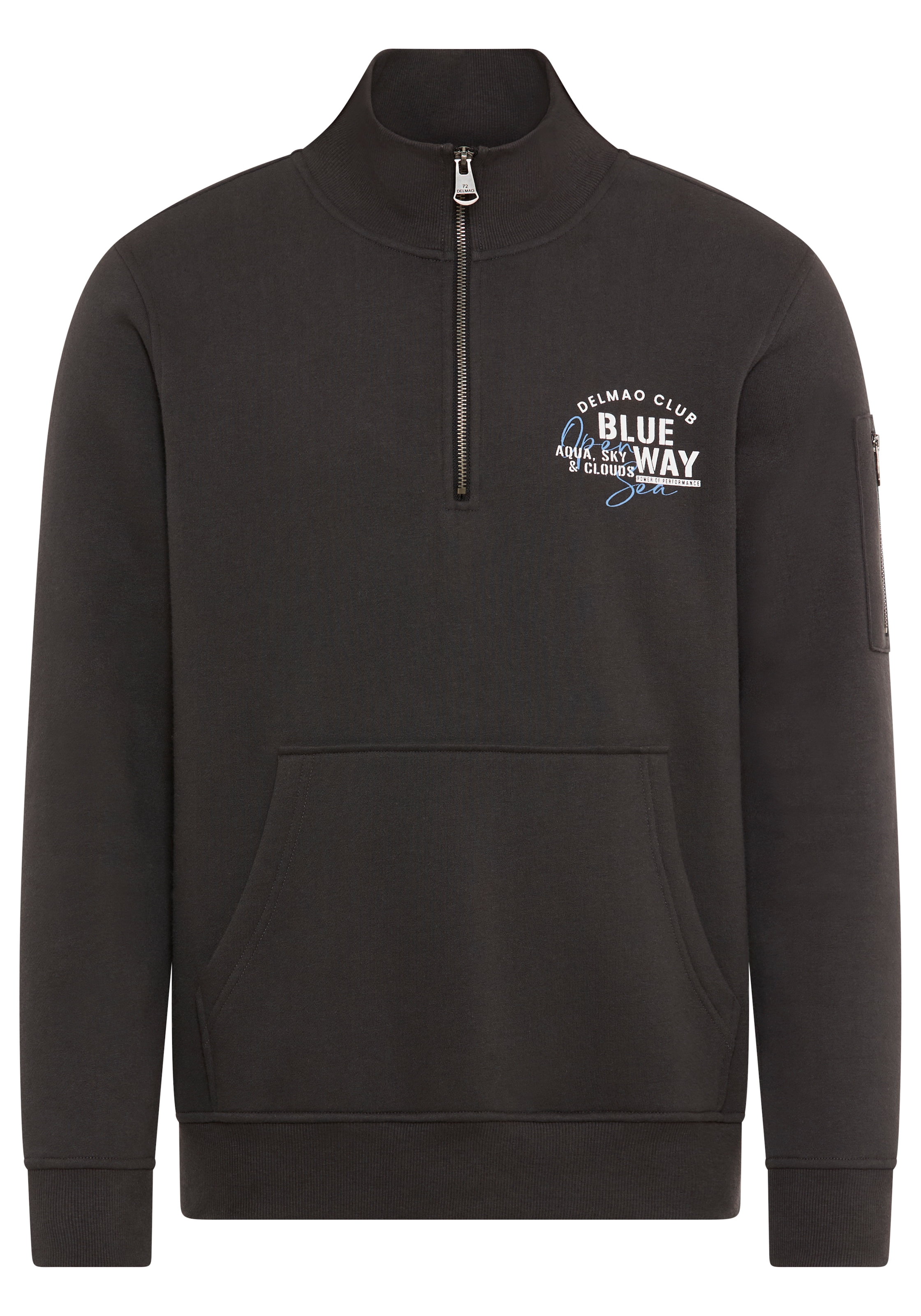 DELMAO Sweatshirt »Troyer«, mit moderner Ärmeltasche
