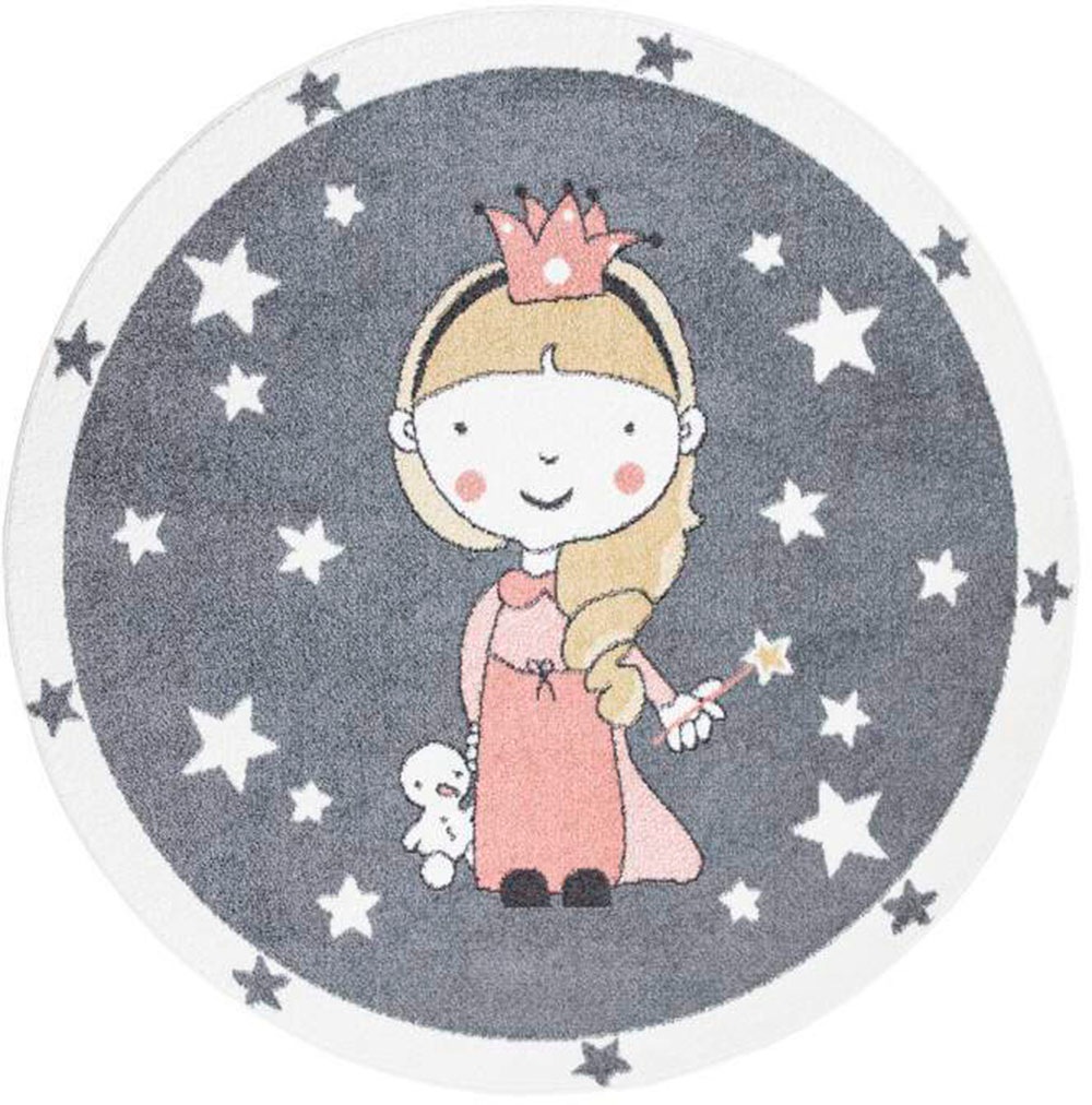 Carpet City Kinderteppich »ANIME893«, rund, 11 mm Höhe, Kinderzimmer Teppich Modern mit lustigen Cartoon-Figuren, Multi