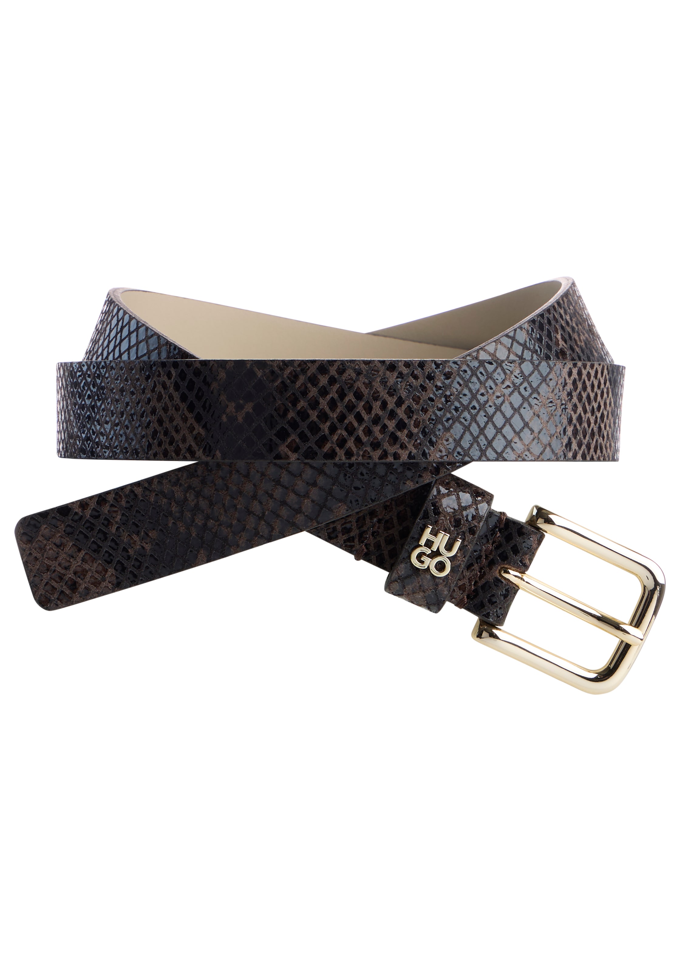 HUGO Ledergürtel "Tina HU-GO Pt Sz25" mit Allover-Muster in Schlangen-Optik günstig online kaufen