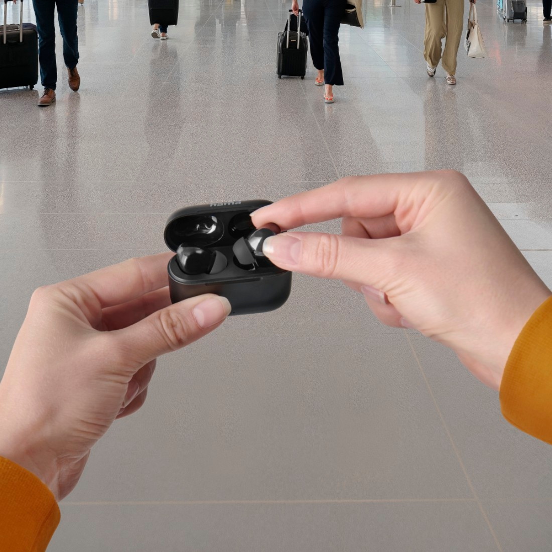 Hama Bluetooth-Kopfhörer »Bluetooth Kopfhörer (TWS, Headphones, kabellos, In-Ear, ANC, ENC, App)« Active Noise Cancelling (ANC) | Gestenkontrolle | Noise-Reduction | Sprachsteuerung | True Wireless Fast Charge, Mikrofon, App-Steuerung, Touch Control