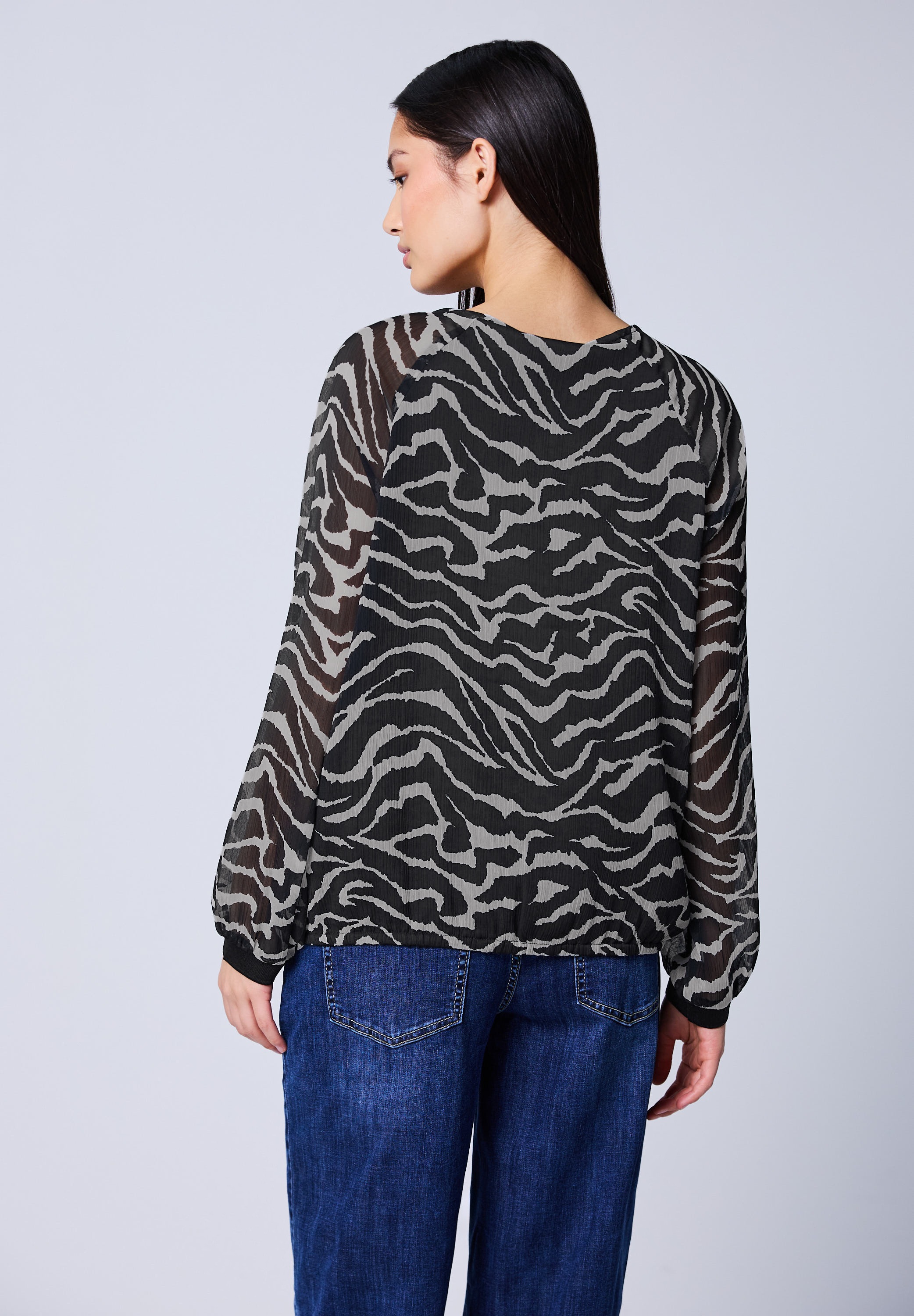 STREET ONE STUDIO Langarmbluse mit Elastiksaum günstig online kaufen