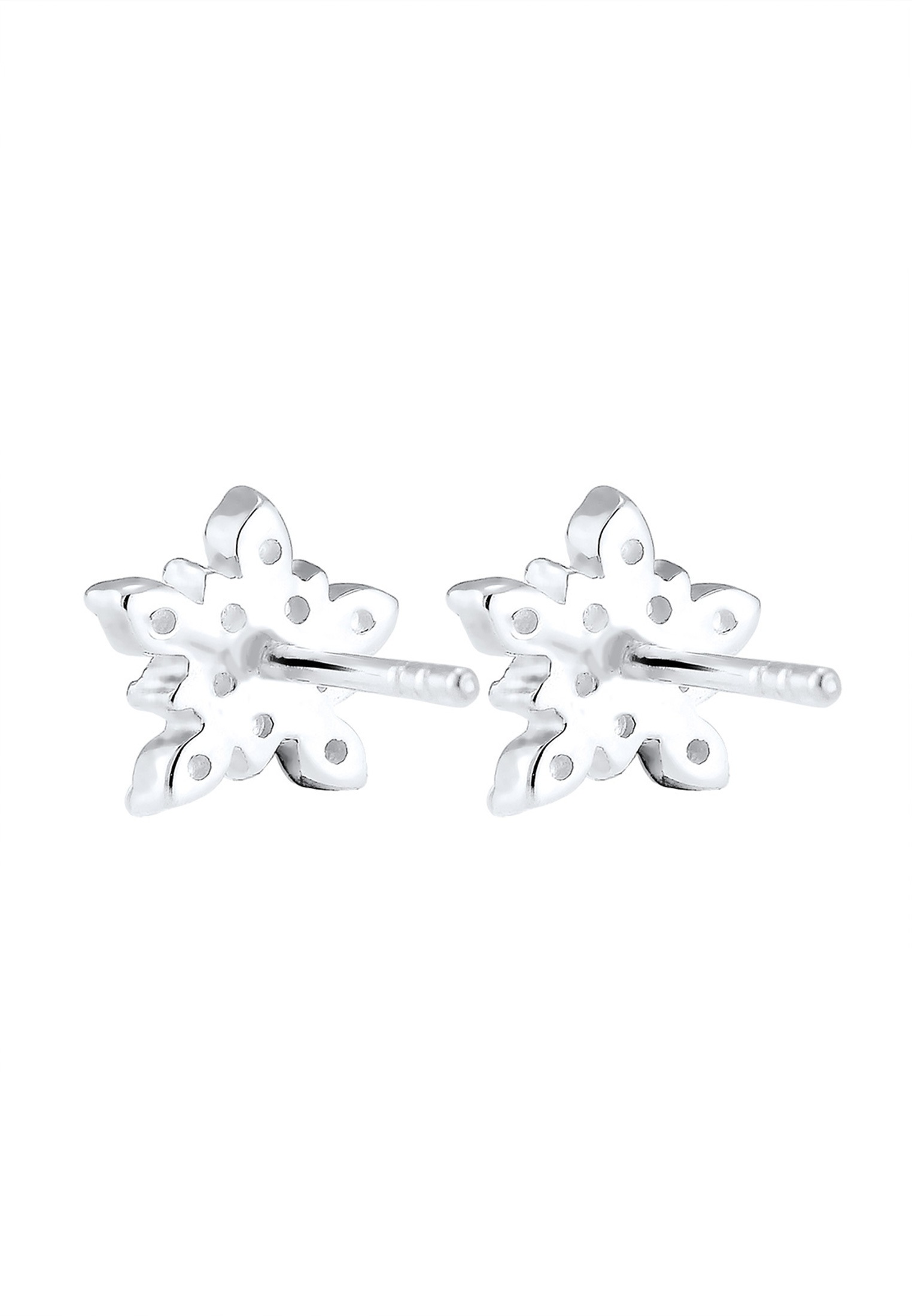 Elli Paar Ohrstecker »Schneeflocke Winter Zirkonia 925er Sterling Silber«