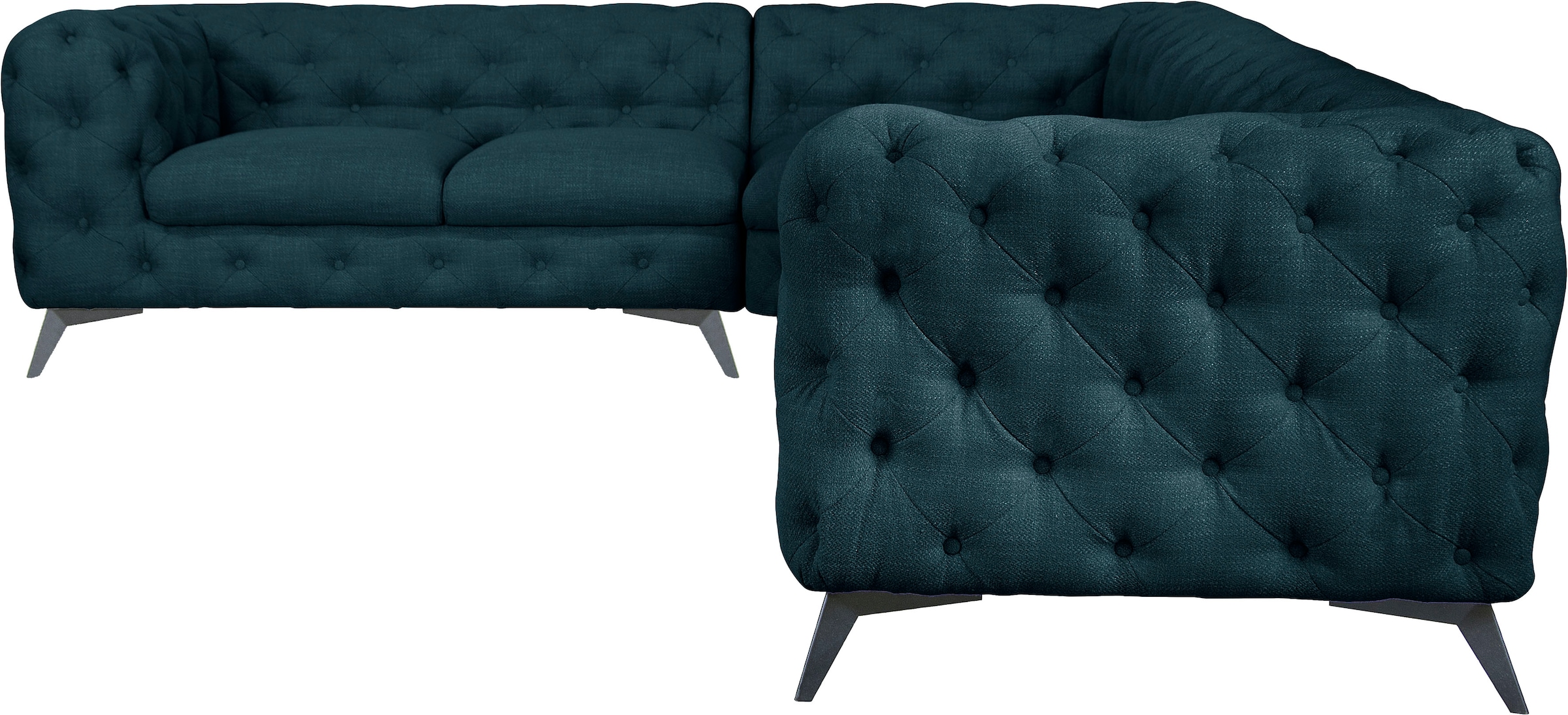 Home affaire Chesterfield-Sofa "Ecksofa GLYNIS L-Form mit Wellenunterfederu günstig online kaufen