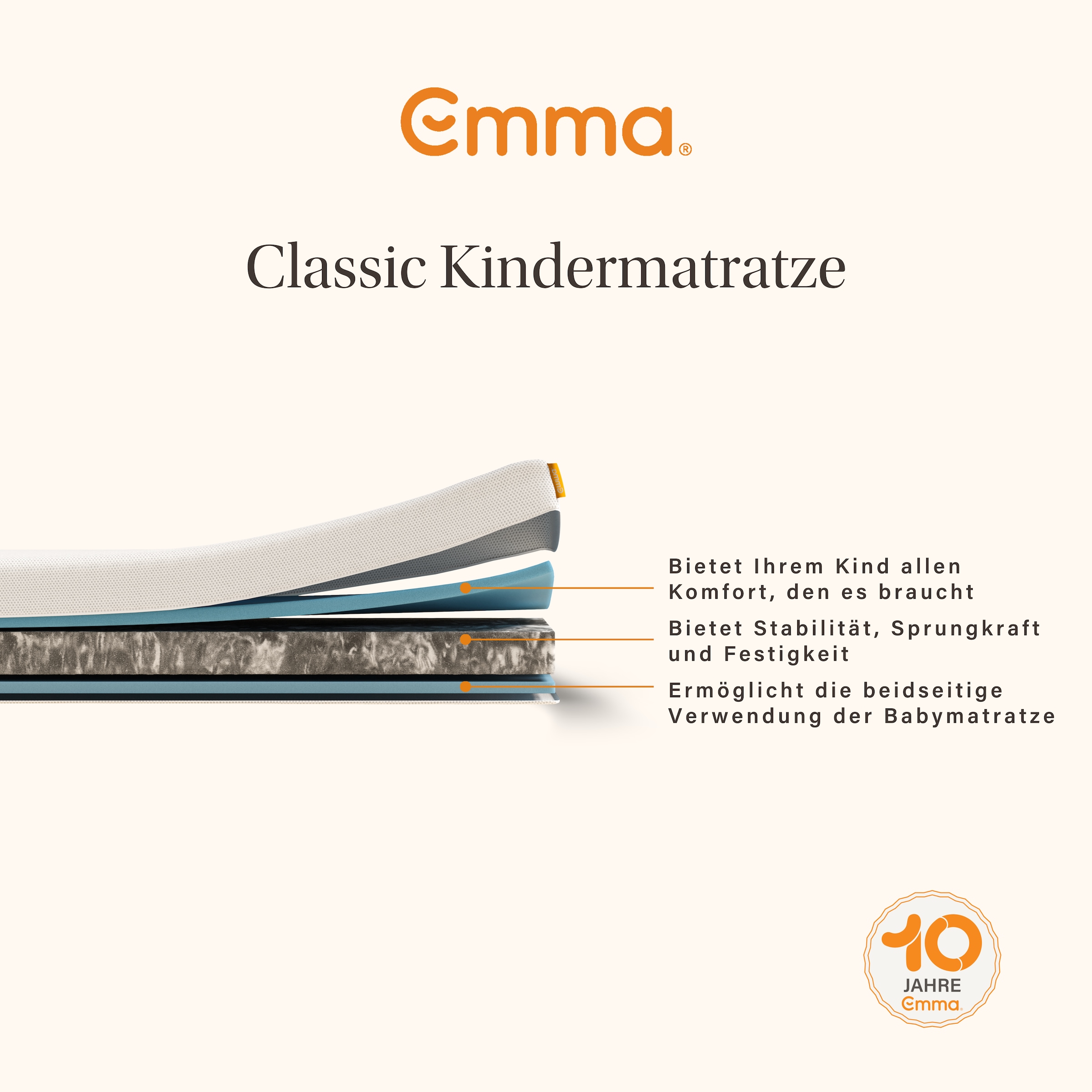 Emma Kindermatratze »Emma Classic Kindermatratze« 11 cm hoch Raumgewicht: 36 kg/m³ 1-tlg., 1 Stk. tlg.
