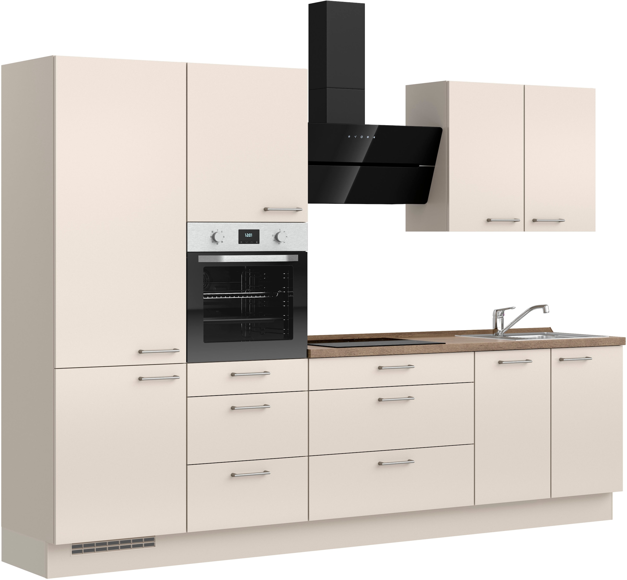 nobilia® Küchenzeile »"Laser II"«, vormontiert, Ausrichtung wählbar, Breite 300 cm, wahlw. mit E-Geräten