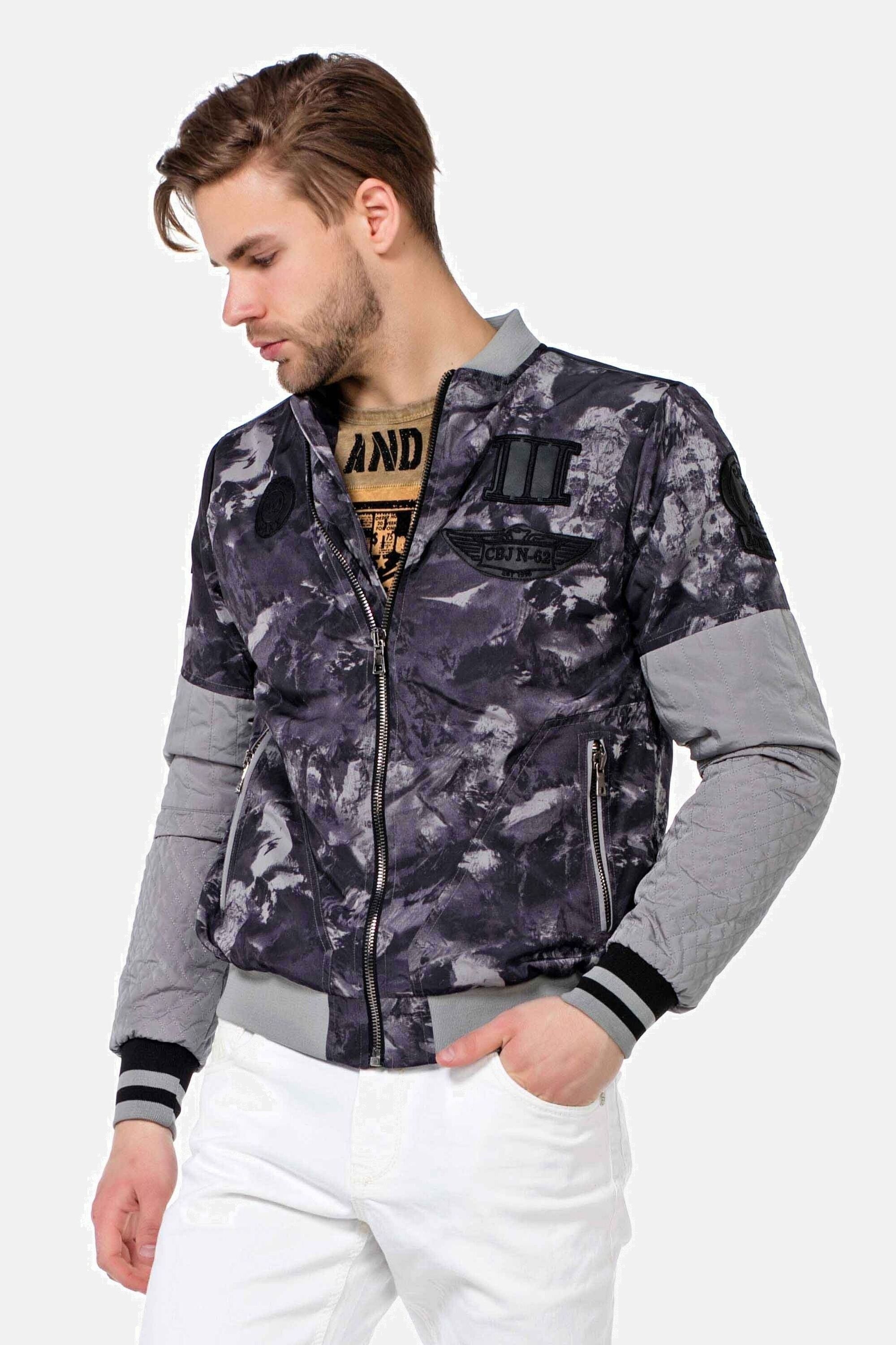 Thumbnail - Cipo & Baxx Collegejacke "Jacke" ohne Kapuze in Regular-Fit, CJ-210