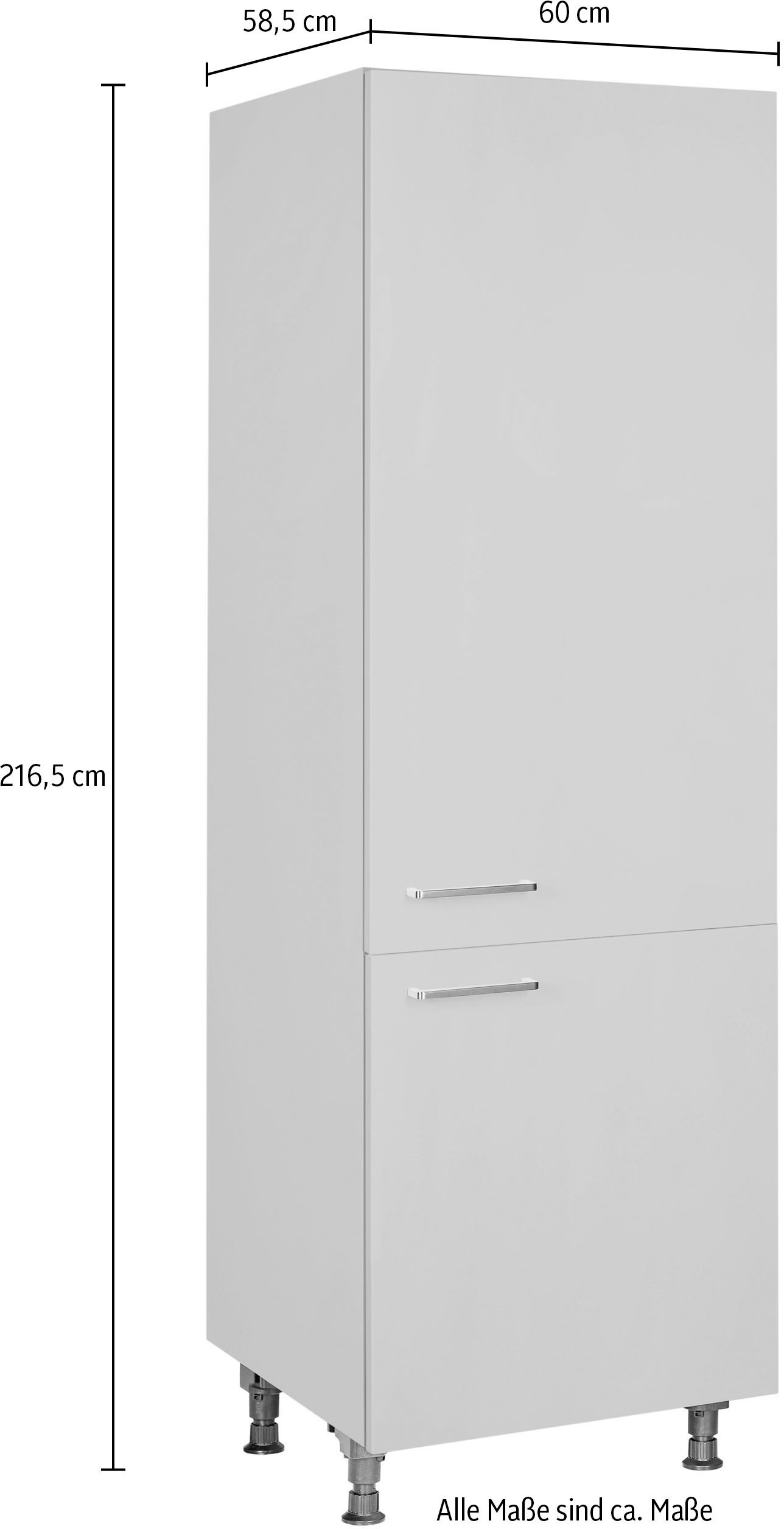 nobilia® Hochschrank »"Touch", Ausrichtung wählbar, mit zwei Türen, vormontiert,«, Breite/Höhe: 60/216,6 cm