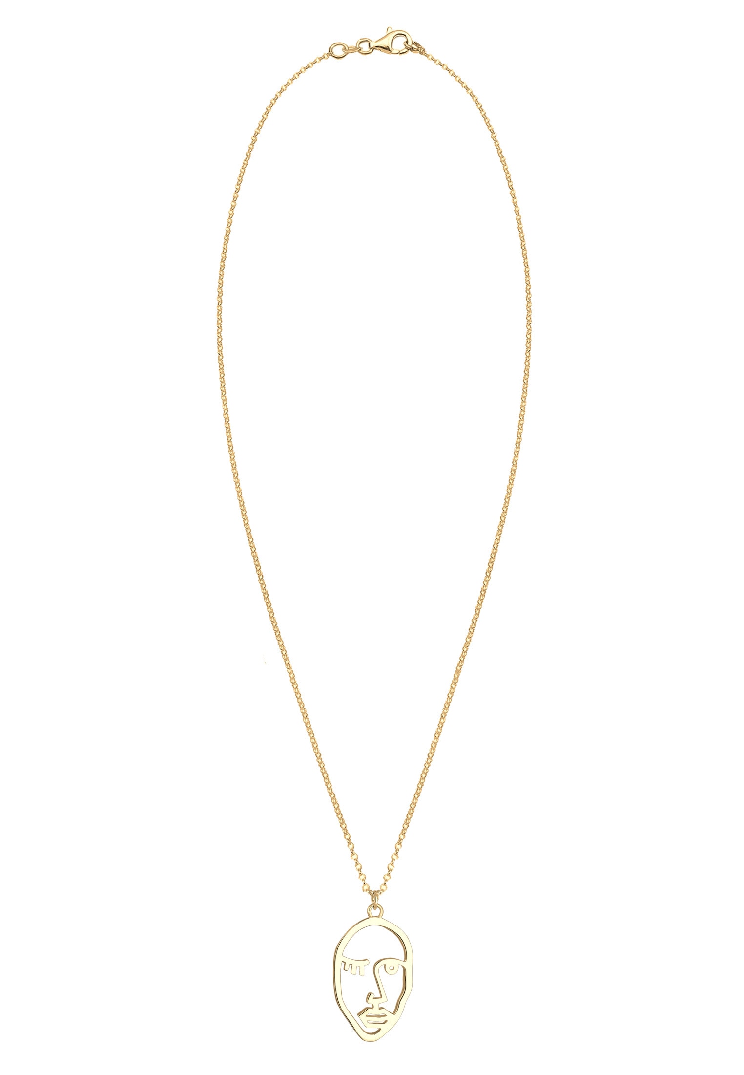 Elli Kette mit Anhänger »Gesicht Design 925 Sterling Silber vergoldet«