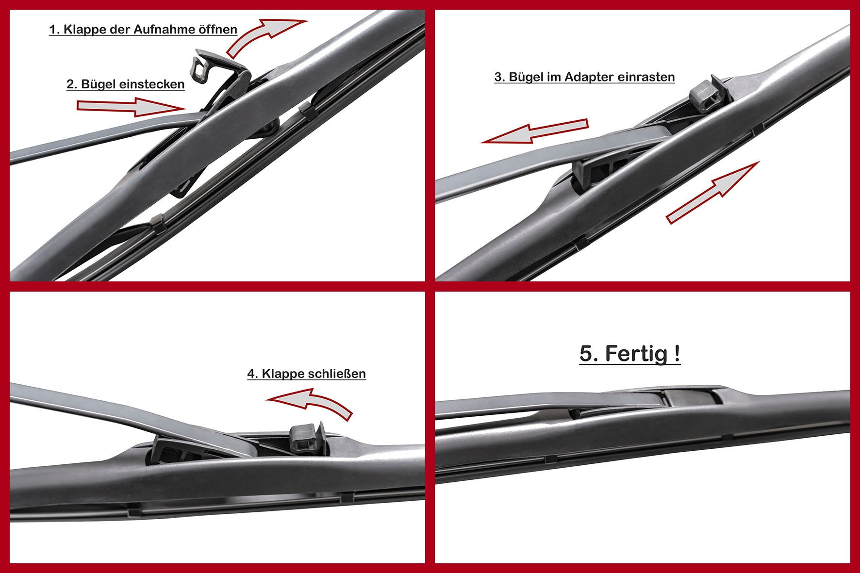RECAMBO Scheibenwischblätter »für Ford Fiesta V - Fusion - Scheibenwischer«,  Front: 300 mm + 400 mm - Heck: 550 mm - Klare Sicht, jederzeit