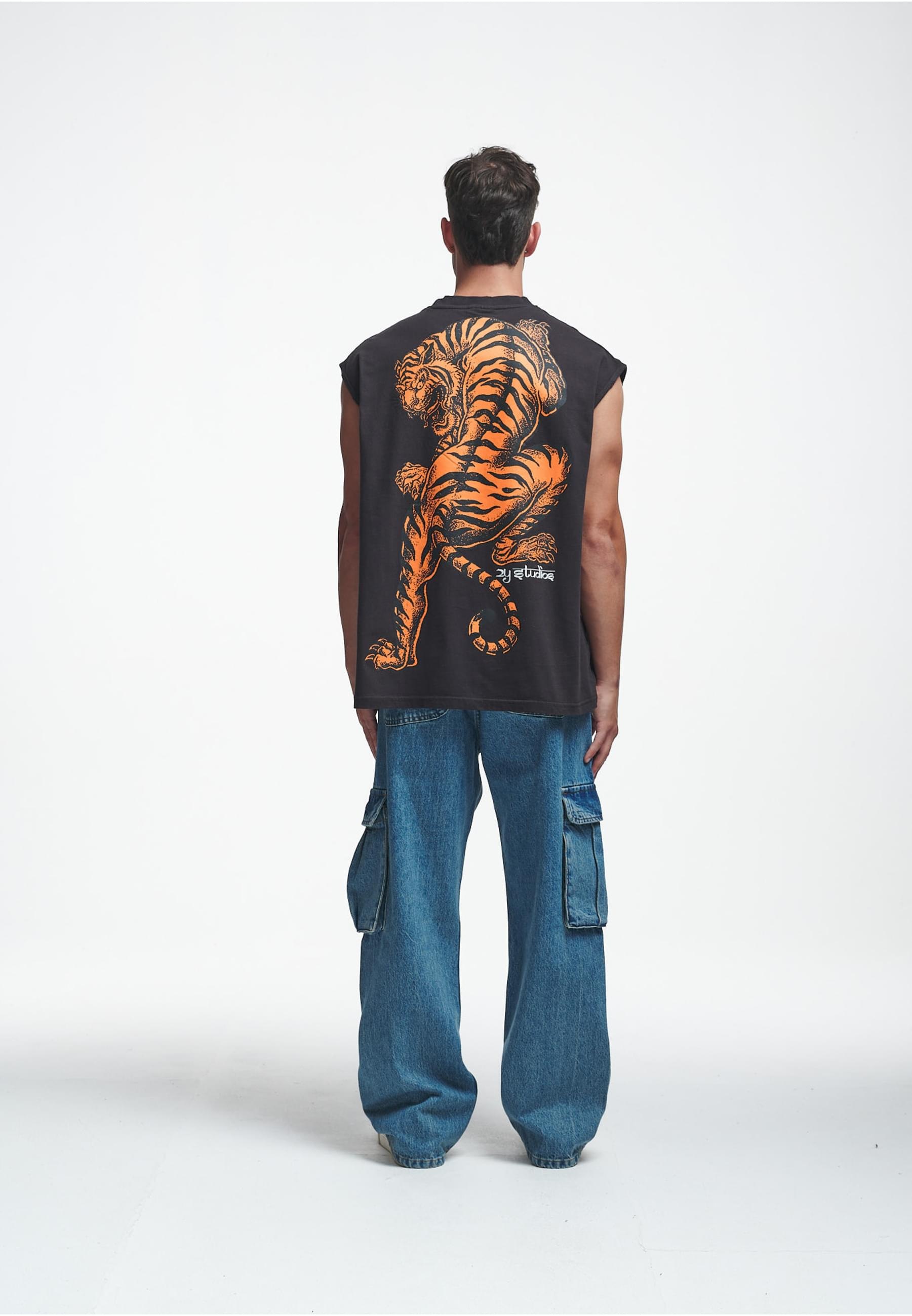 2Y Studios Tanktop »2Y Studios Herren 2Y Tiger Oversize Sleeveless Shirt«, (1 tlg.)