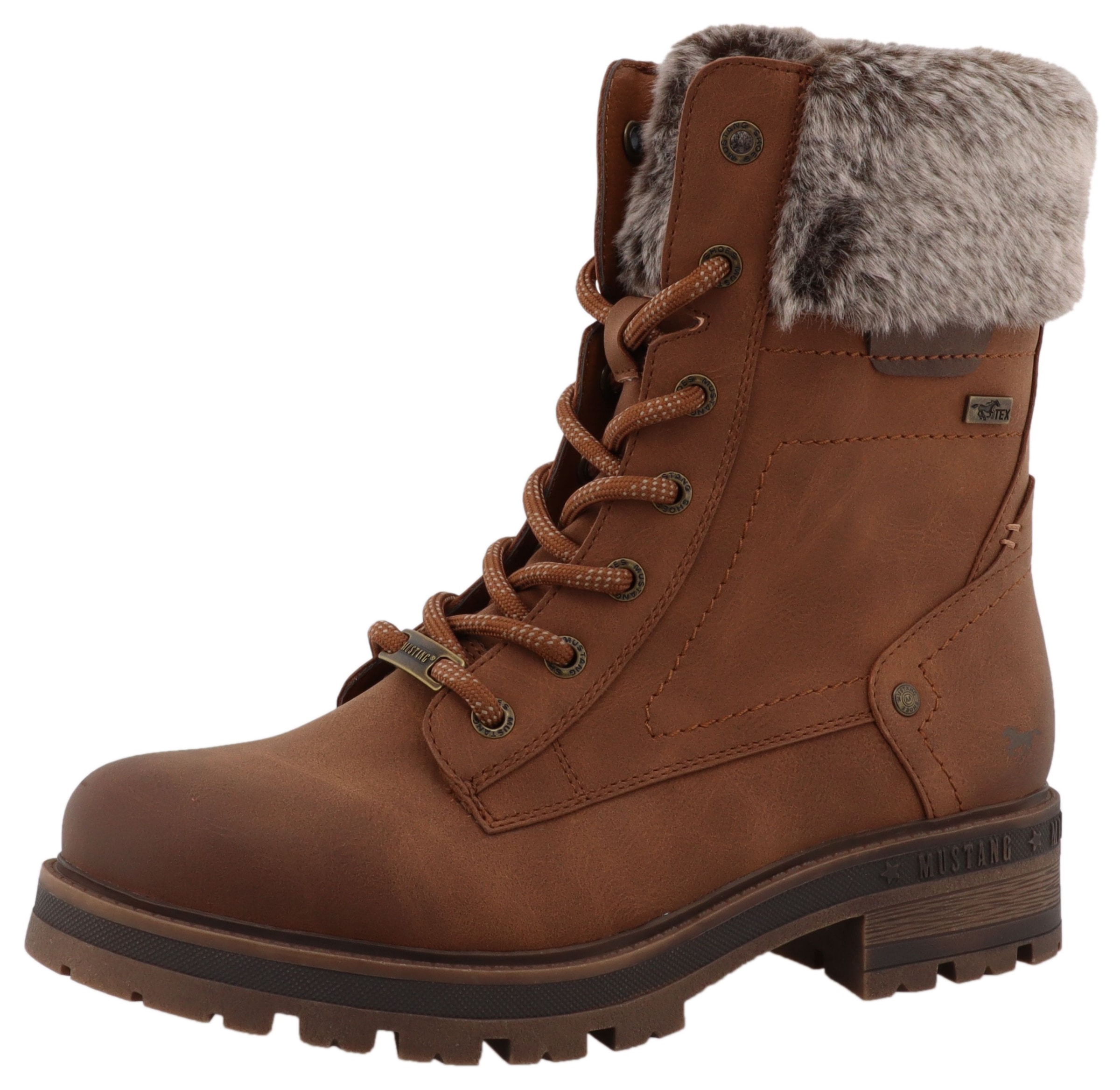 Mustang Shoes Winterstiefelette "Darleen", Winterboots mit Fellimitatkragen günstig online kaufen