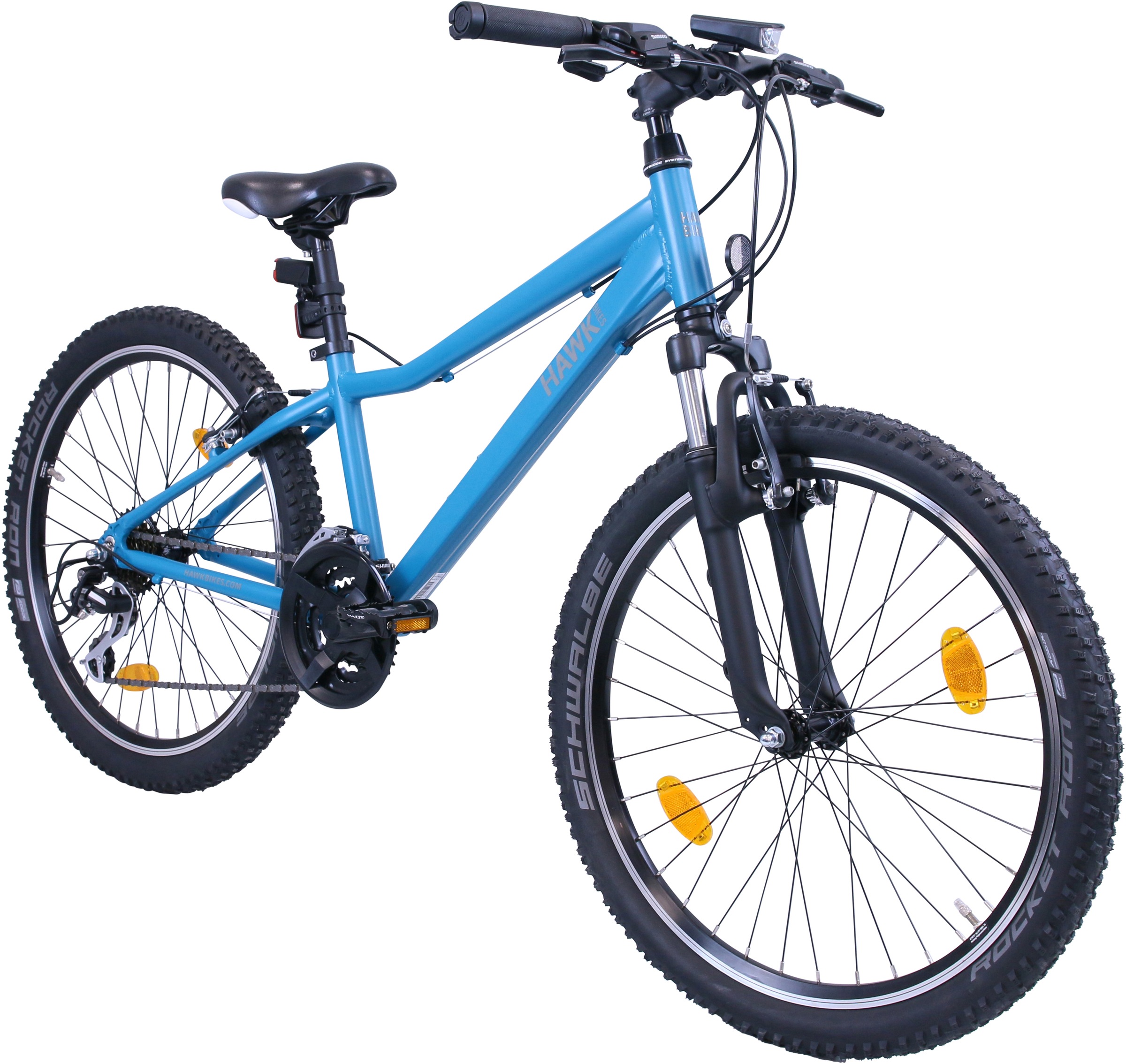 HAWK Mountainbike »Mountain Trail Youth«, mechanische Felgenbremse, 7-Gang - blau
