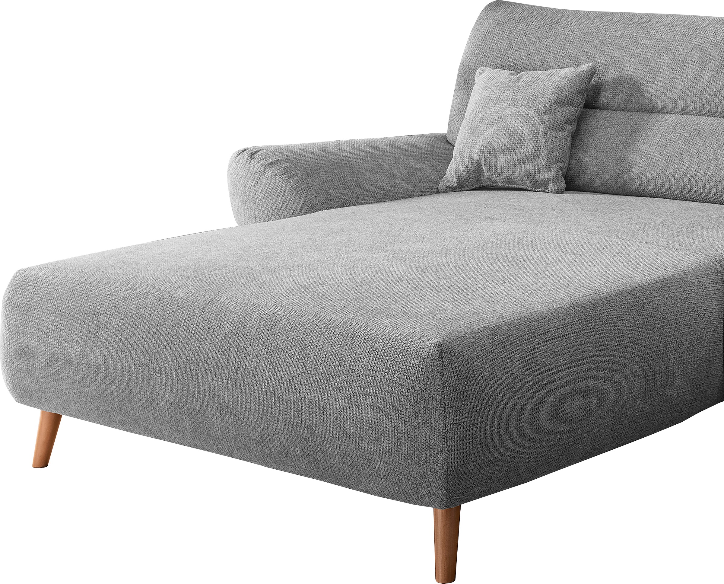 INOSIGN Ecksofa »Drago, elegant und zeitlos, komfortabel, Holzfuß, L-Form«, frei im Raum stellbar, inkl. 2 Zierkissen