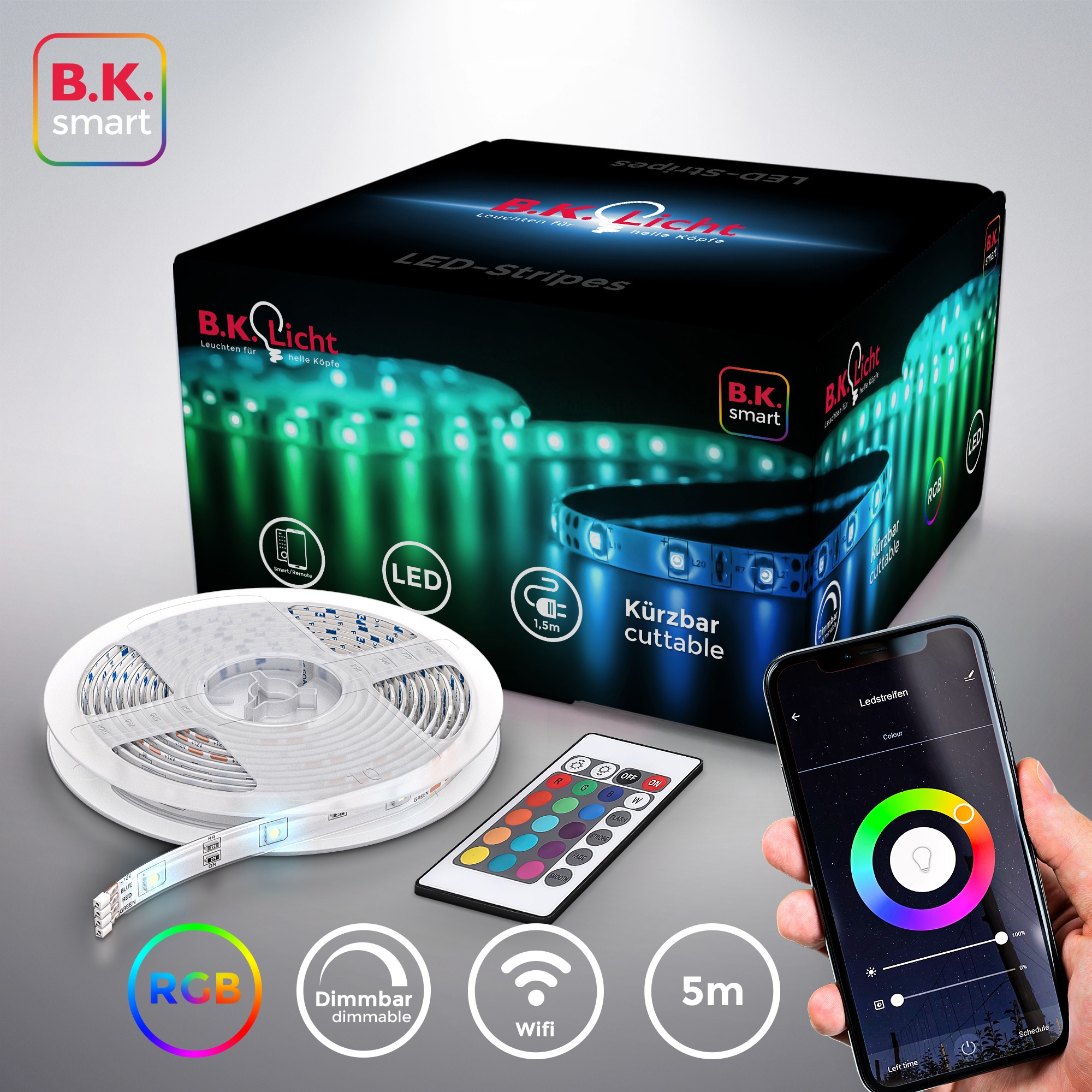 B.K.Licht LED-Streifen, 5m Smart Home LED Band dimmbar mit WiFi  App-Steuerung kaufen | BAUR