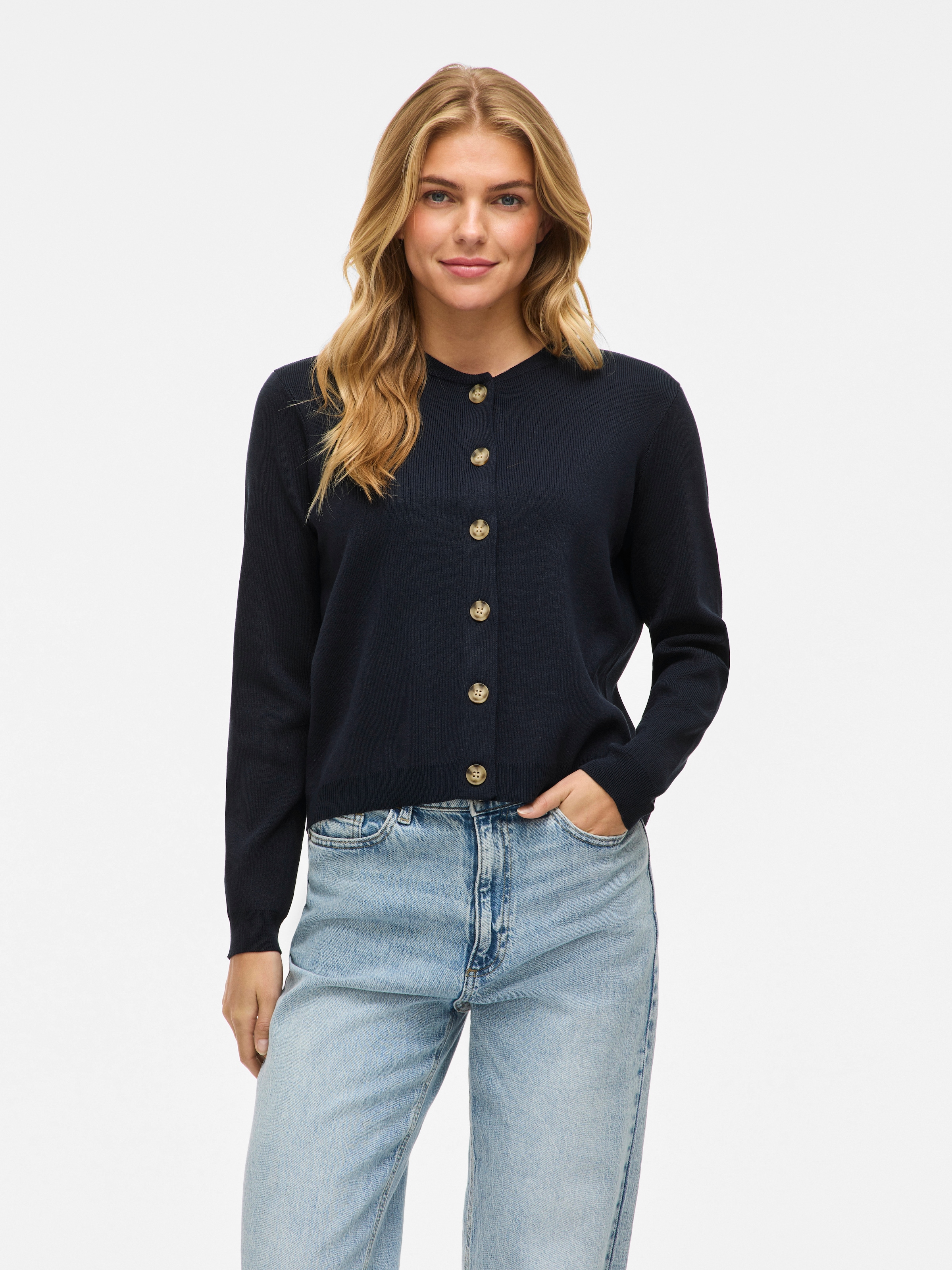 Vila Strickjacke "VIOSTRIA O-NECK L/S CARDIGAN - NOOS" günstig online kaufen