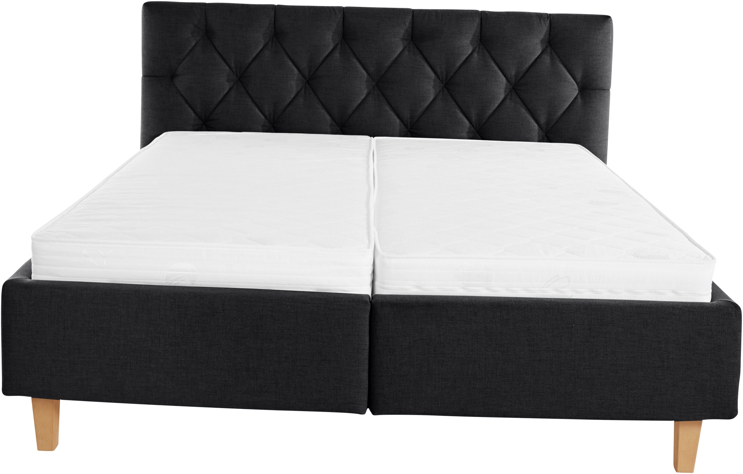 Thumbnail - Home affaire Polsterbett "Sunley 100" Kreuzsteppung, Kopfteilhöhe 102 cm, ohne oder mit Matratze/Lattenrost