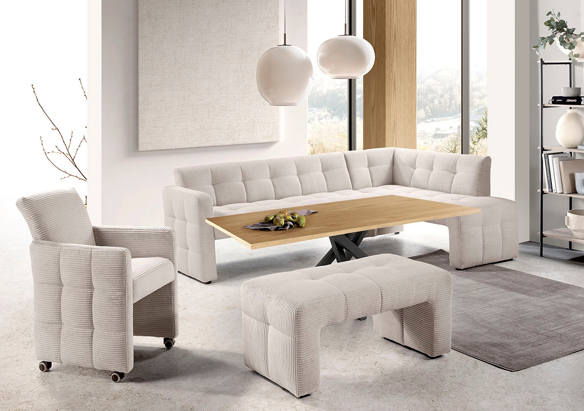 exxpo - sofa fashion Essbank »Barista, bequem und elegant, hohe Bodenfreiheit,«, Eckbank Barista bequem und elegant, hochwertige Detailverarbeitung