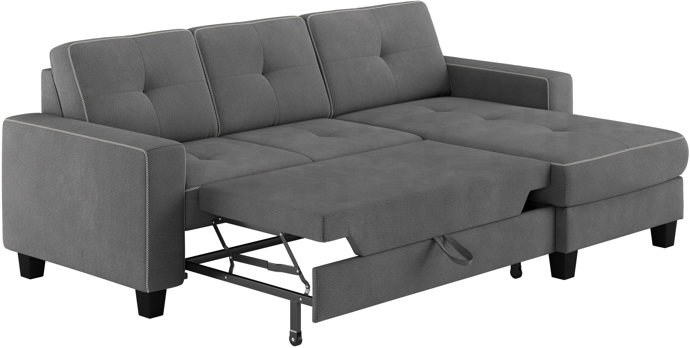 Places of Style Ecksofa »Varese L-Form«, wahlweise mit Bettfunktion und Bettkasten
