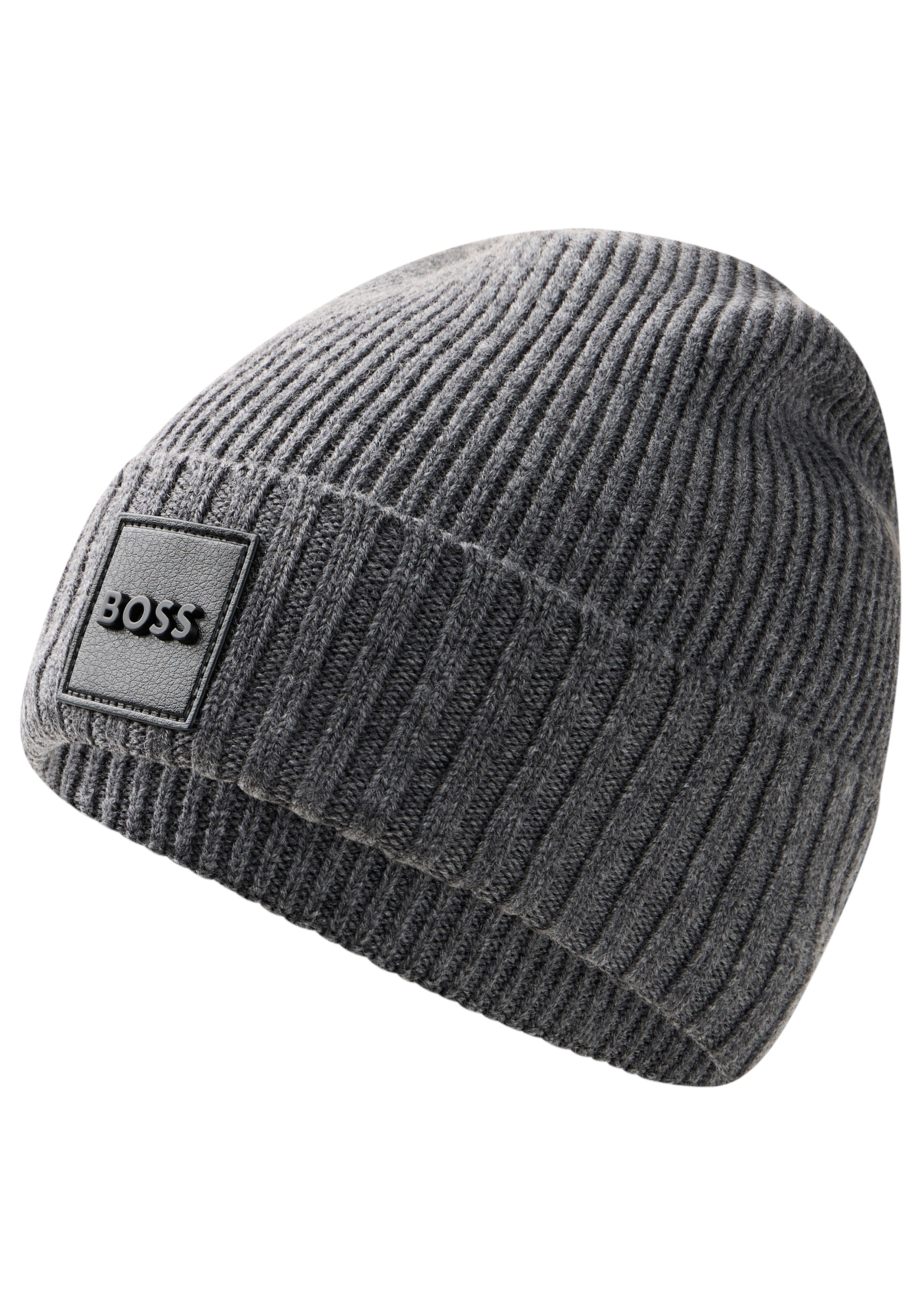 BOSS Beanie "Flavio" aus Rippenstrick, unisex