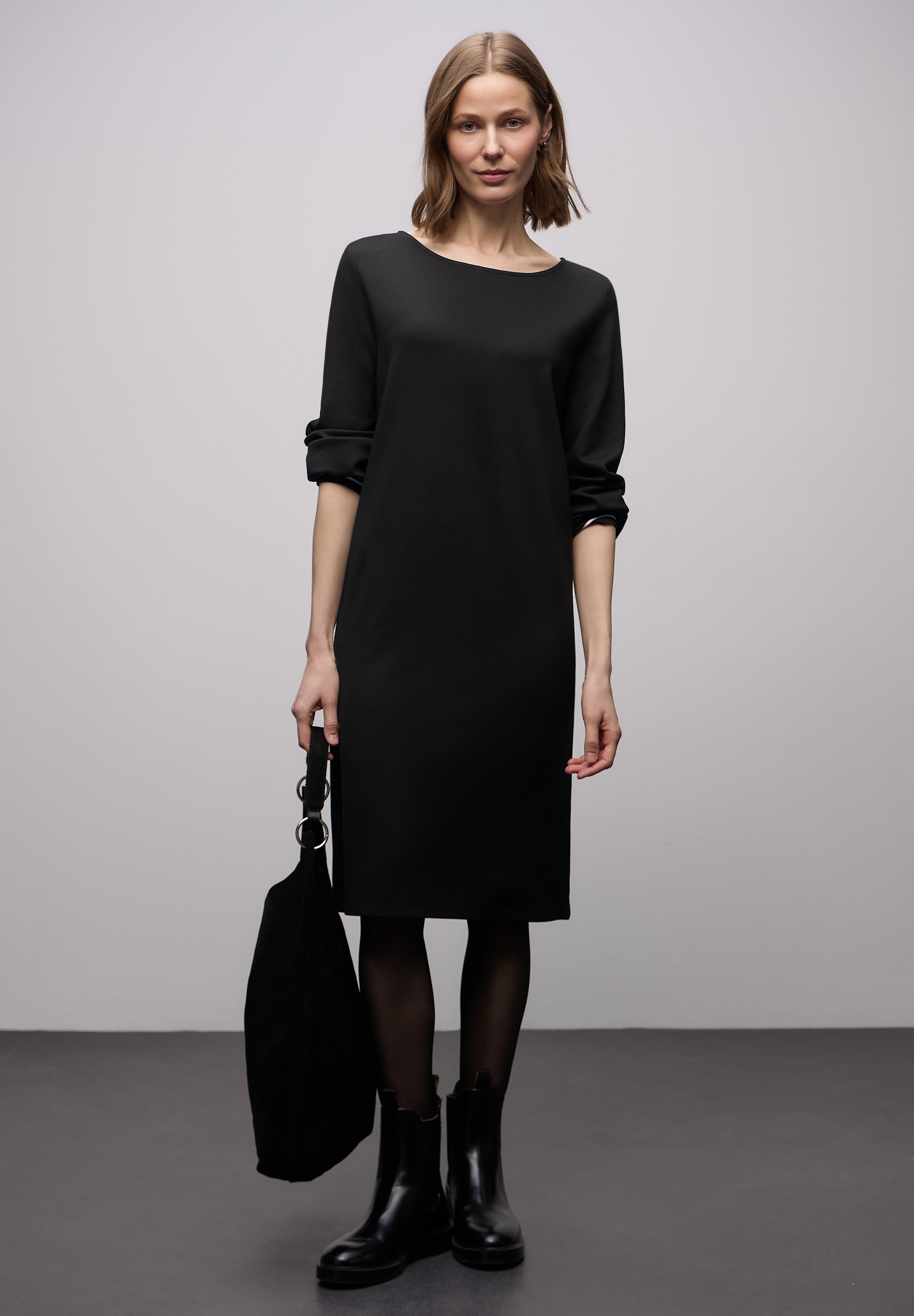 STREET ONE Jerseykleid Ohne Taschen in Unifarbe