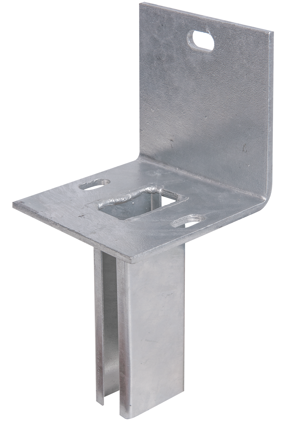 Alberts Pfostenträger, für Zaunpfosten 60x40 mm auf L-Randsteinen, Platte 120x120 mm