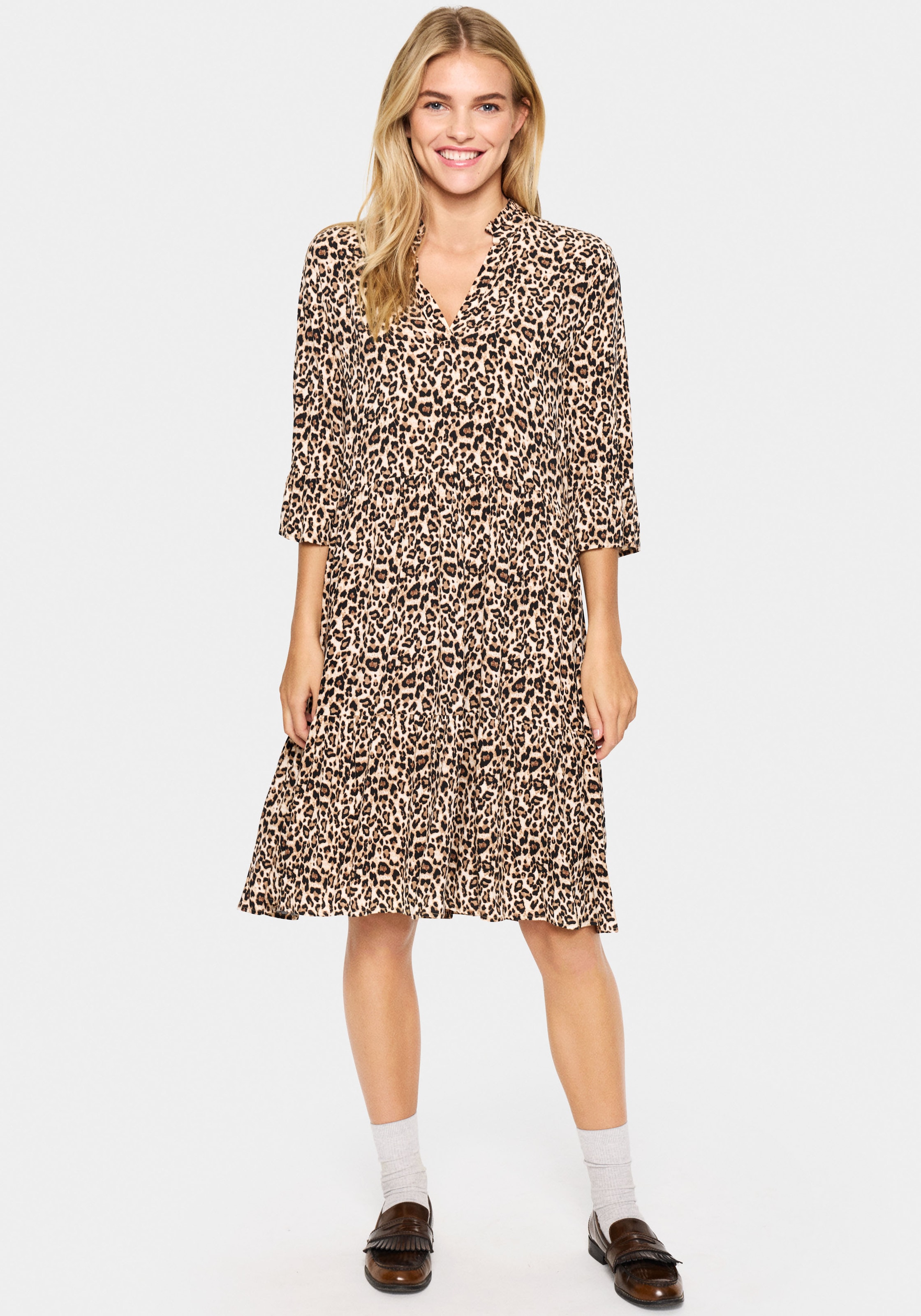 Saint Tropez Blusenkleid »EdaSZ Dress«, mit Volant und 3/4 Ärmel