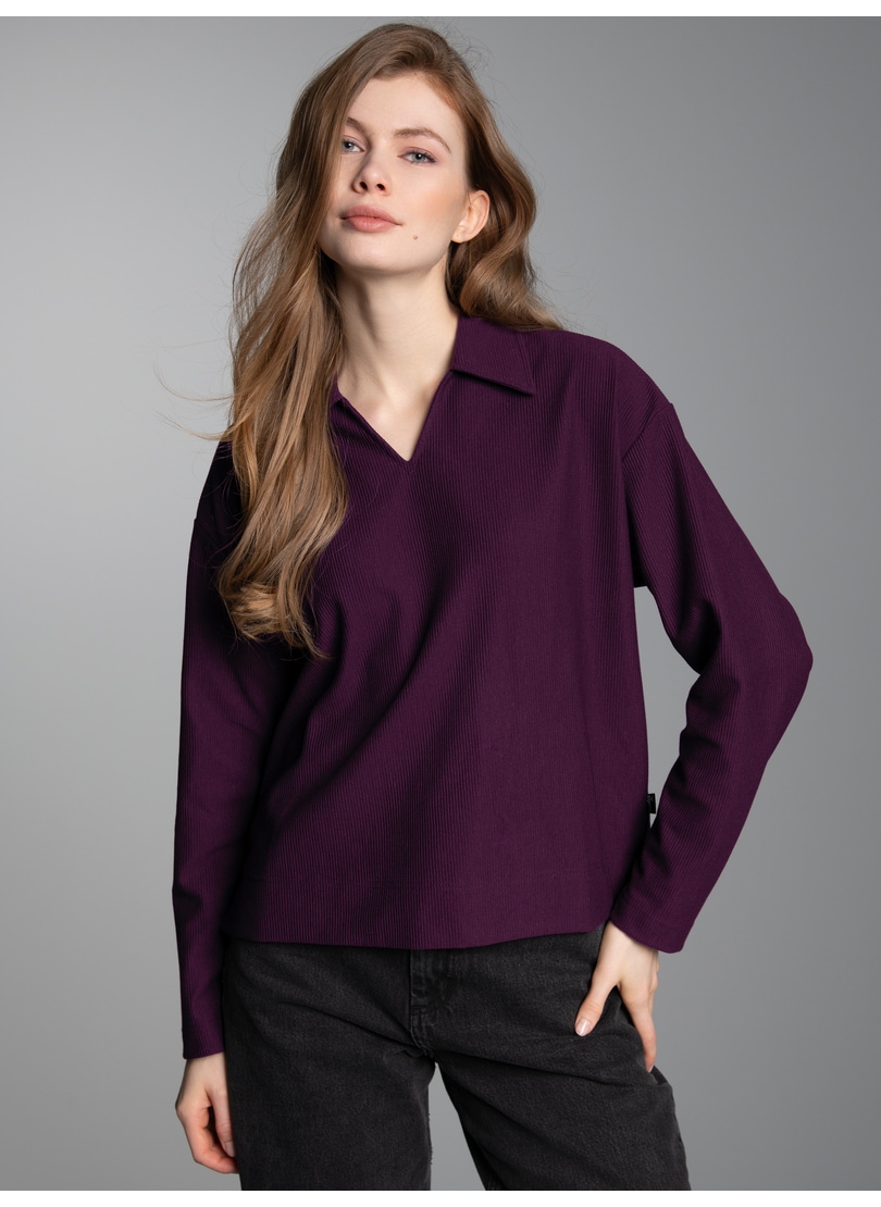 Trigema Poloshirt »TRIGEMA Sweatshirt mit Kragen und V-Ausschnitt«, (1 tlg.)