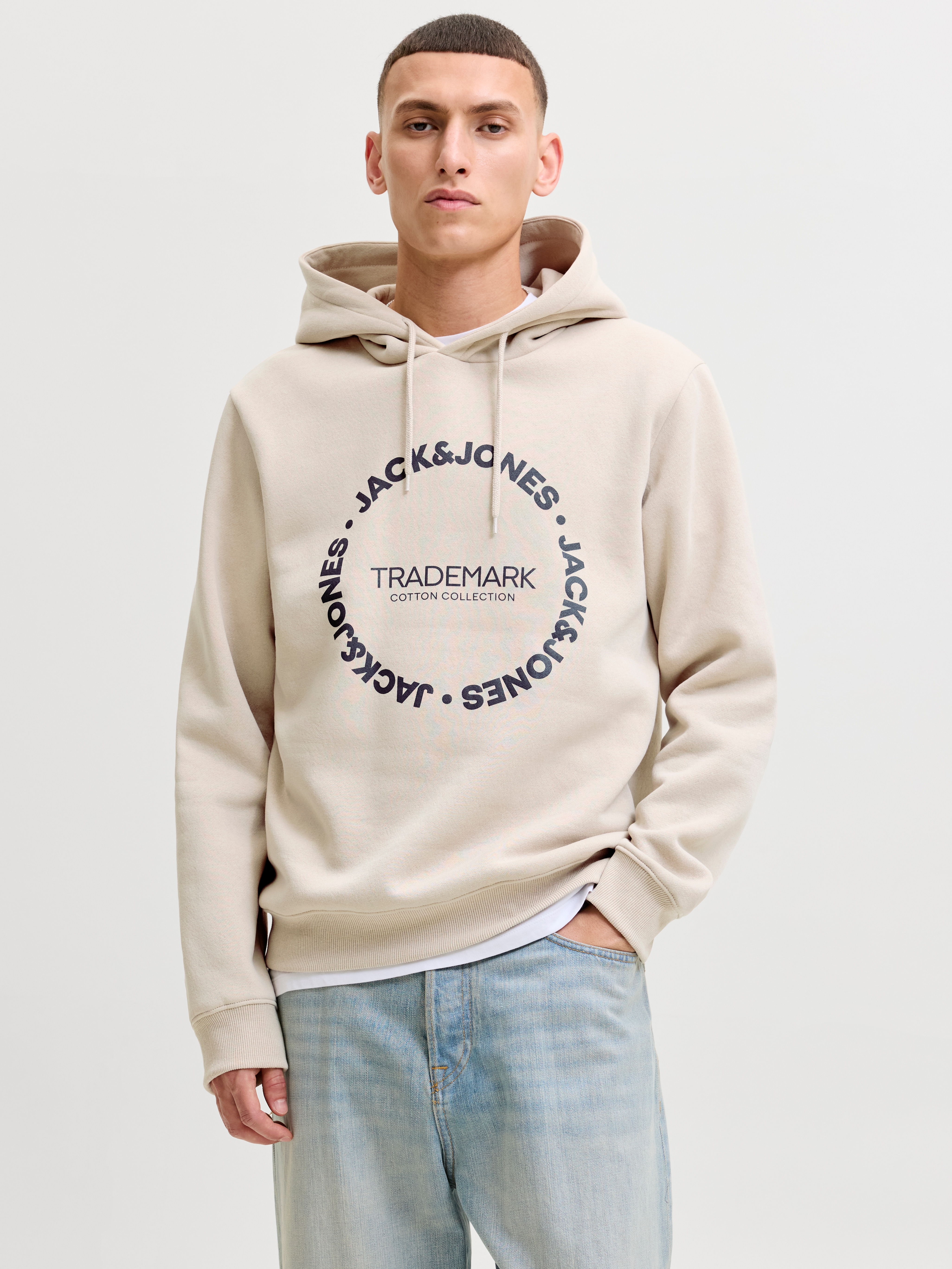 Jack & Jones Kapuzensweatshirt "JJBENSON SWEAT HOOD", Materialmix, regular fit