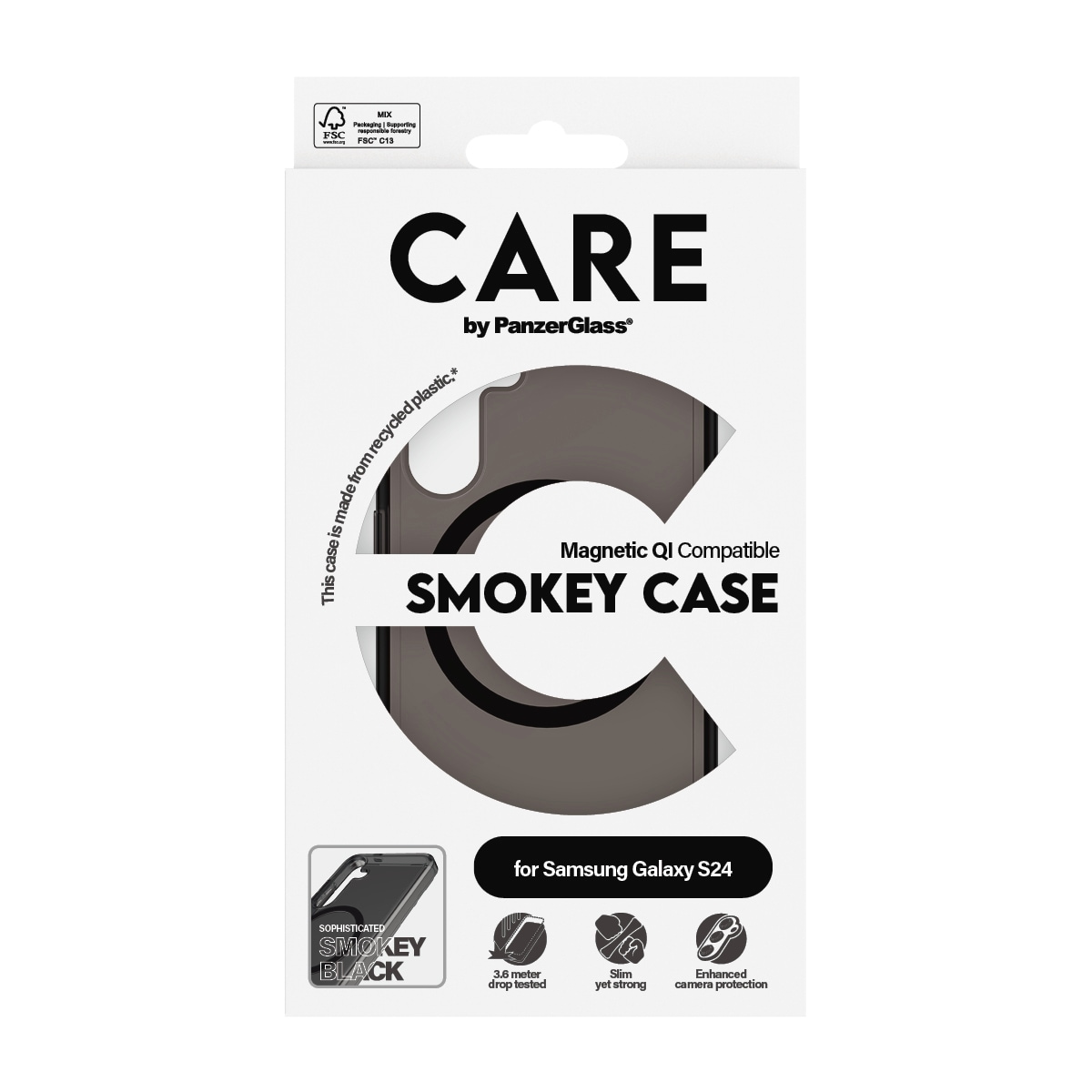 CARE by PanzerGlass Handyhülle »Magnetic Compatible Smokey Case für Samsung Galaxy S24« Backcover, Schutzhülle, Handyschutzhülle, Case, Schutzcase, stoßfest