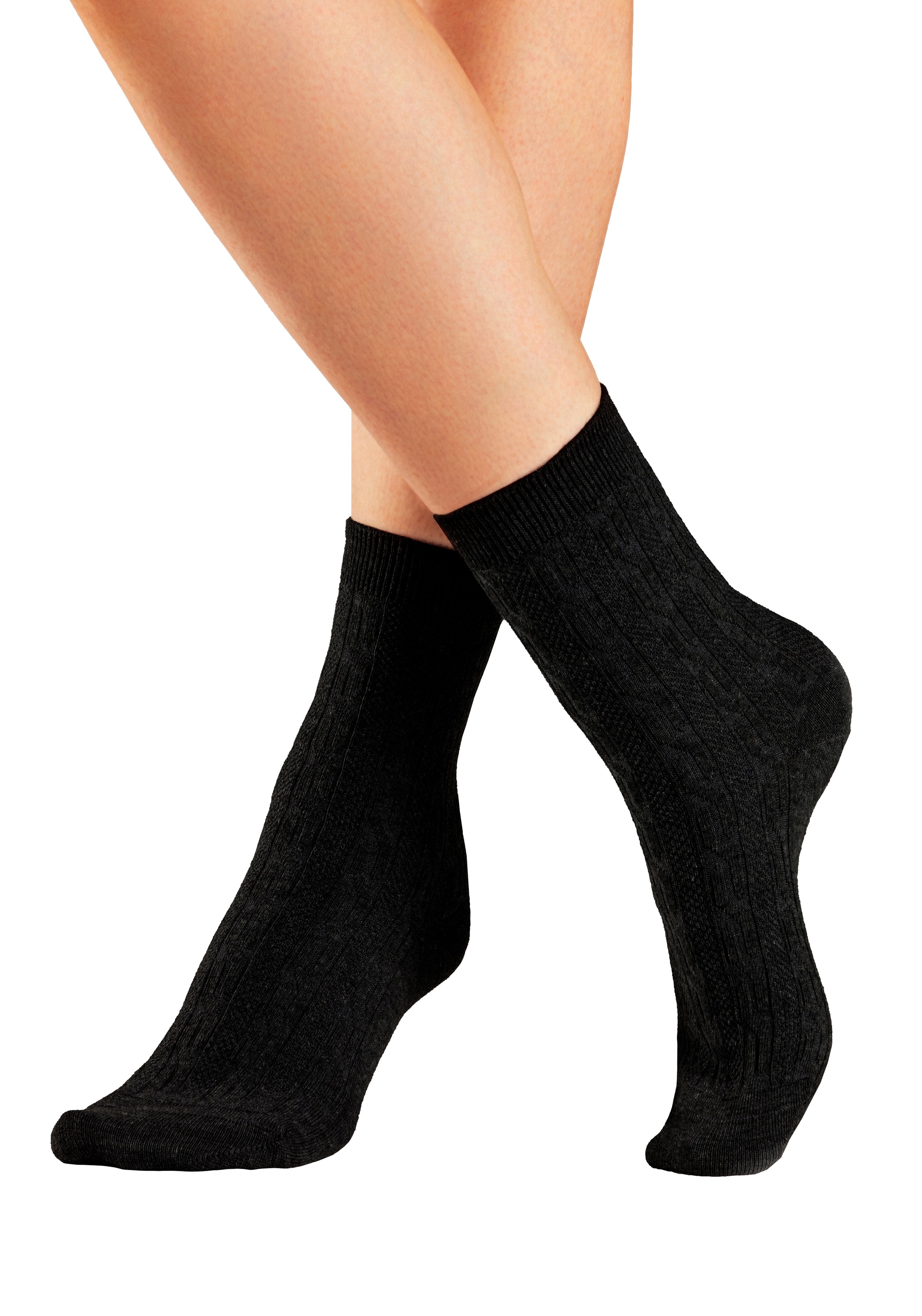 Lavana Basicsocken Packung, 5 Paar tlg. mit klassischem Zopfmuster