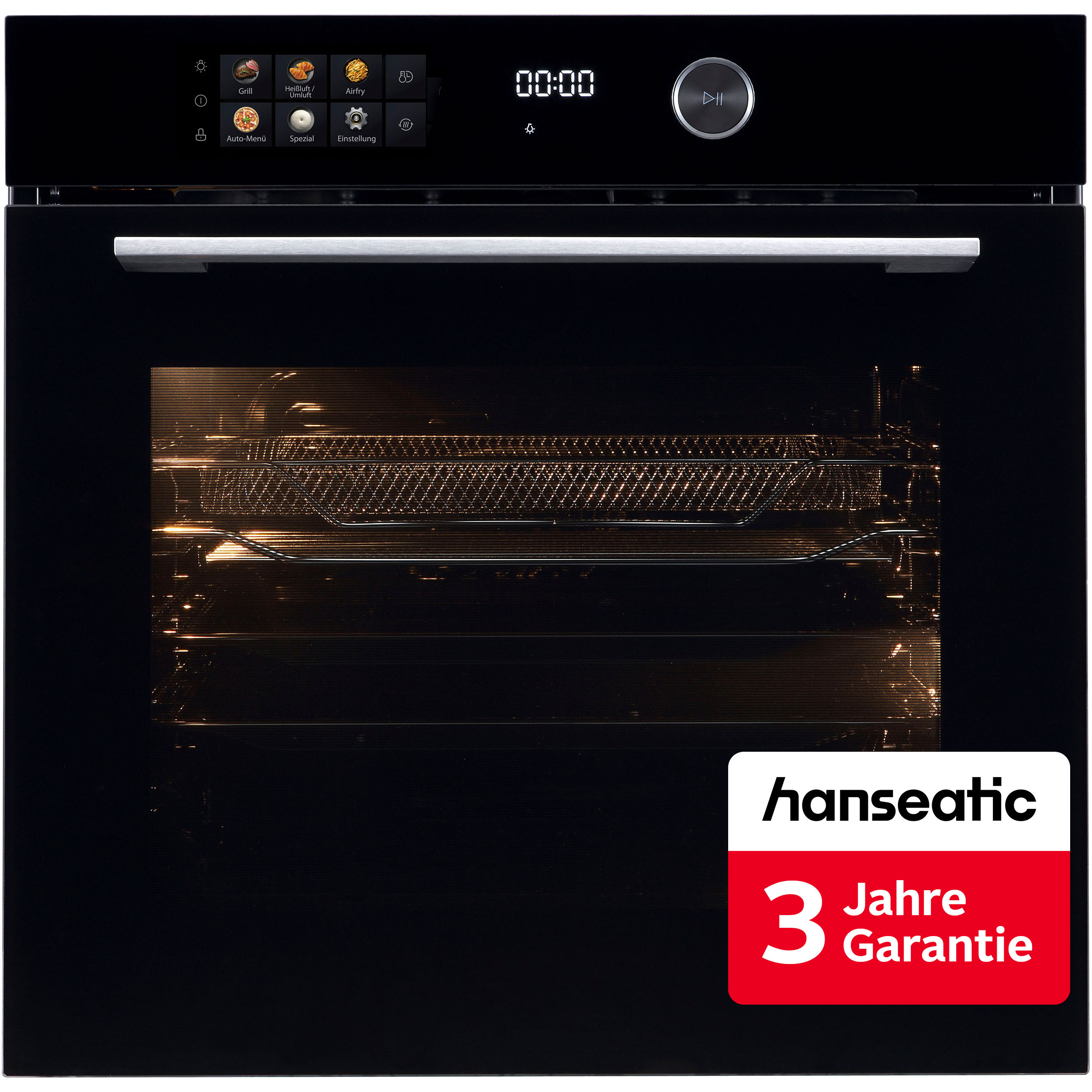 Hanseatic Backofen "HBO7214FA2" mit 1-fach-Teleskopauszug mit Aqua-Reinigungsfunktion inkl. 3 Jahre Herstellergarantie