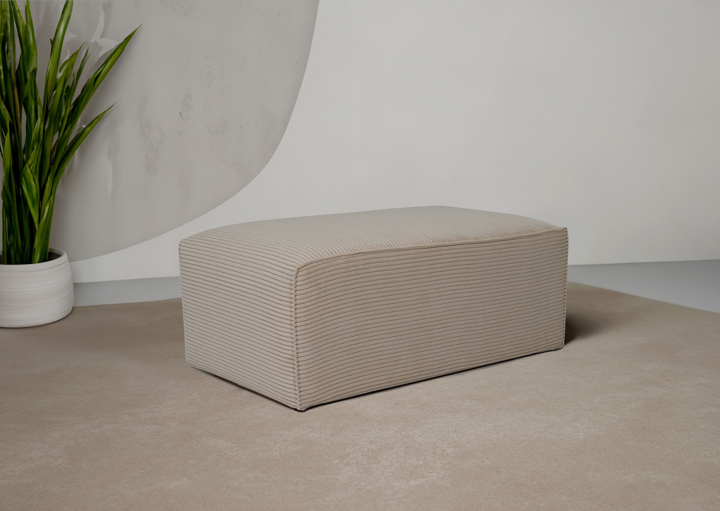 OTTO home Polsterhocker "Clayton" in einem trendigen Cord-Bezug günstig online kaufen