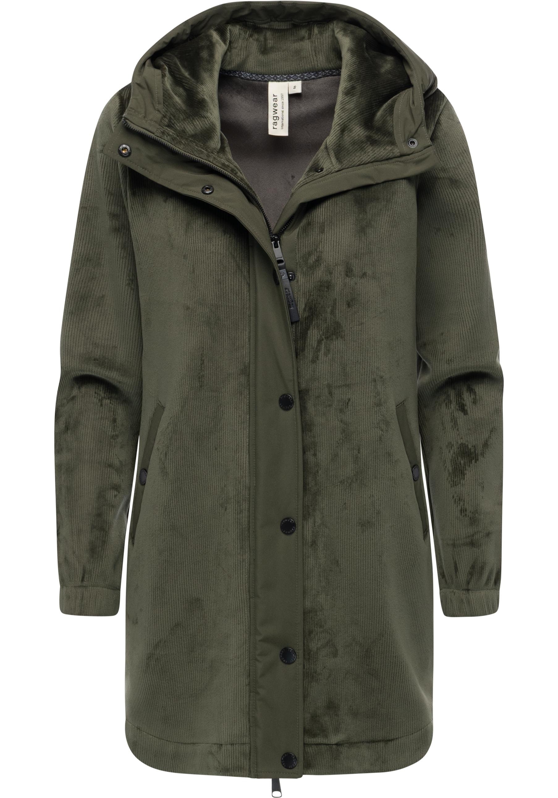 Kurzmantel RAGWEAR "Cousy Bonded YOUMODO", Damen, Gr. M (38), olivgrün, Obermaterial 1: 91% Polyester, 9% Elasthan; Obermaterial 2: 94% Polyester, 6% Elasthan, gerade Po-bedeckend, hoch geschlossener Ausschnitt, Ärmel ohne Ärmelschlitz elastischer Bund, M 3