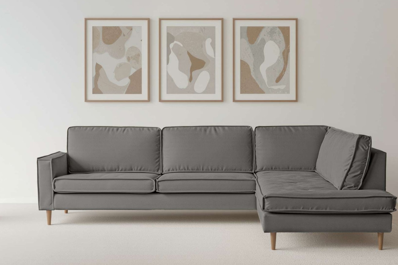Home affaire Ecksofa »Pinto Skandi, 290 cm, Chenille, Struktur, Ottomane links / rechts«