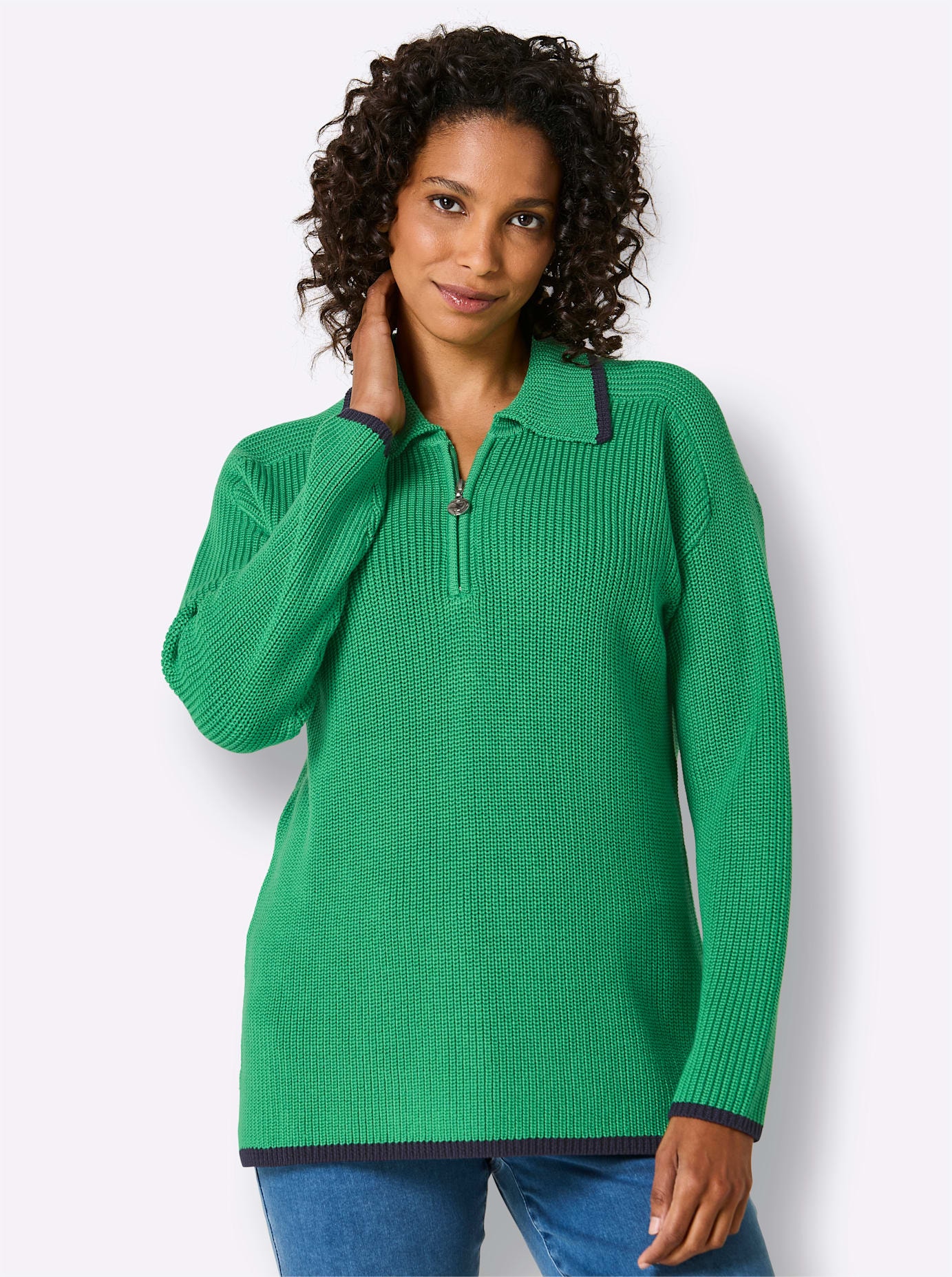 CREATION L PREMIUM Polokragenpullover »Lyocell-Baumwoll-Pullover«