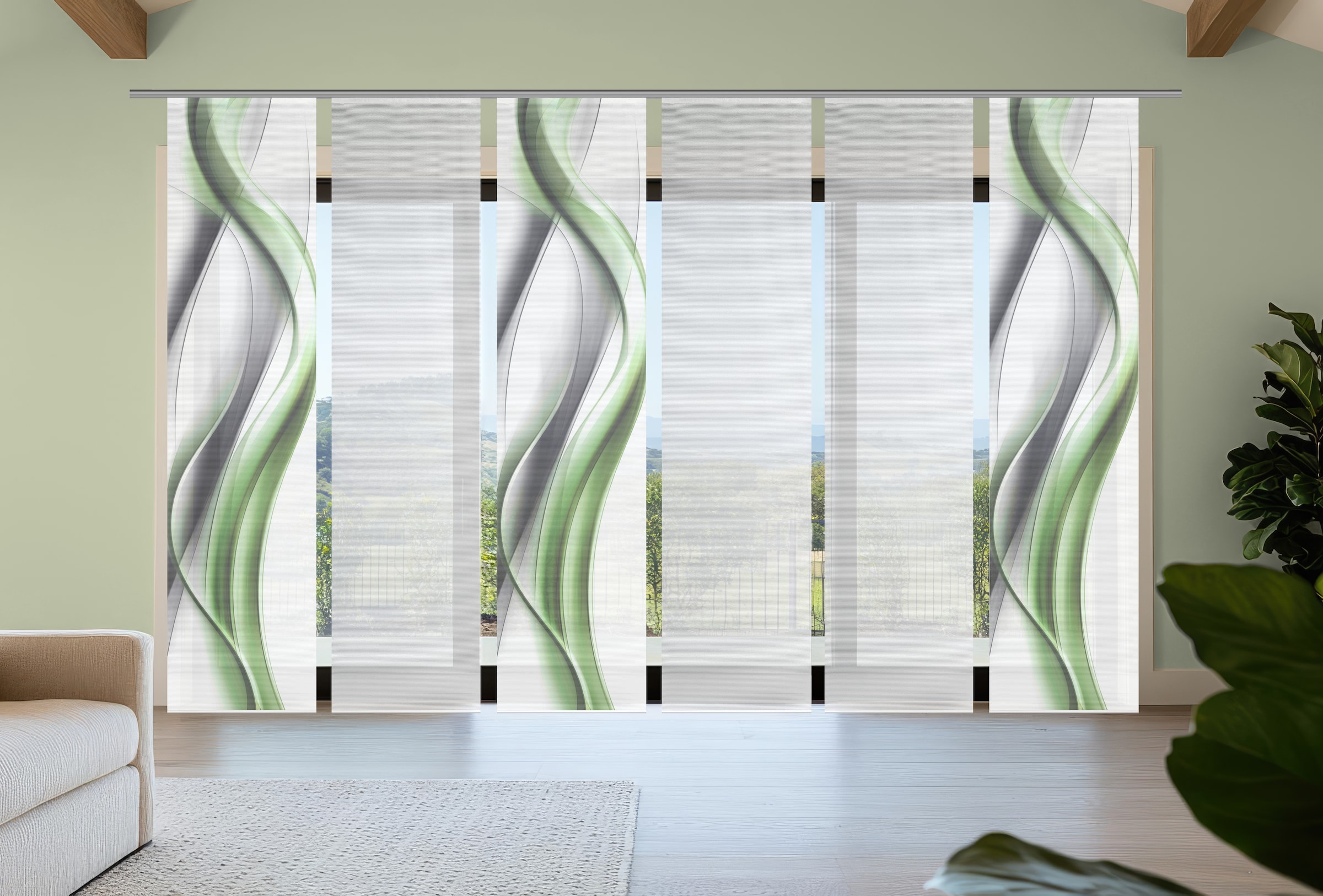 Vision S Schiebegardine "CARA" Paneelwagen 6 Stk. tlg. Schiebevorhang,Bambu günstig online kaufen