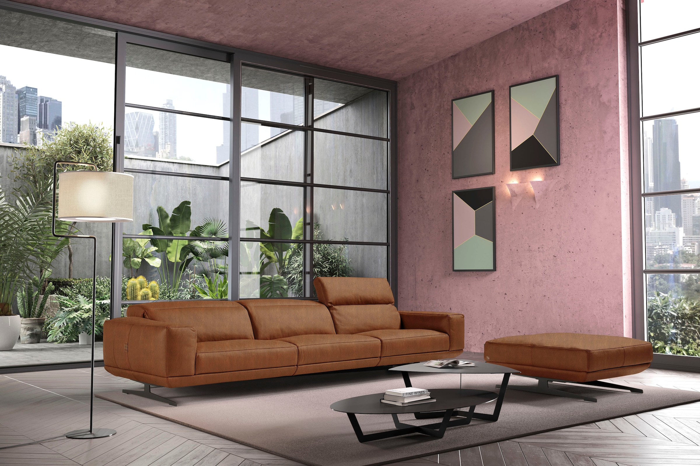 Egoitaliano 3-Sitzer "Gloria, super bequem, hochwertige Verarbeitung, edles Design, Megasofa" beidseitig verstellbare Rückenelemente, mit Designmetallfüßen