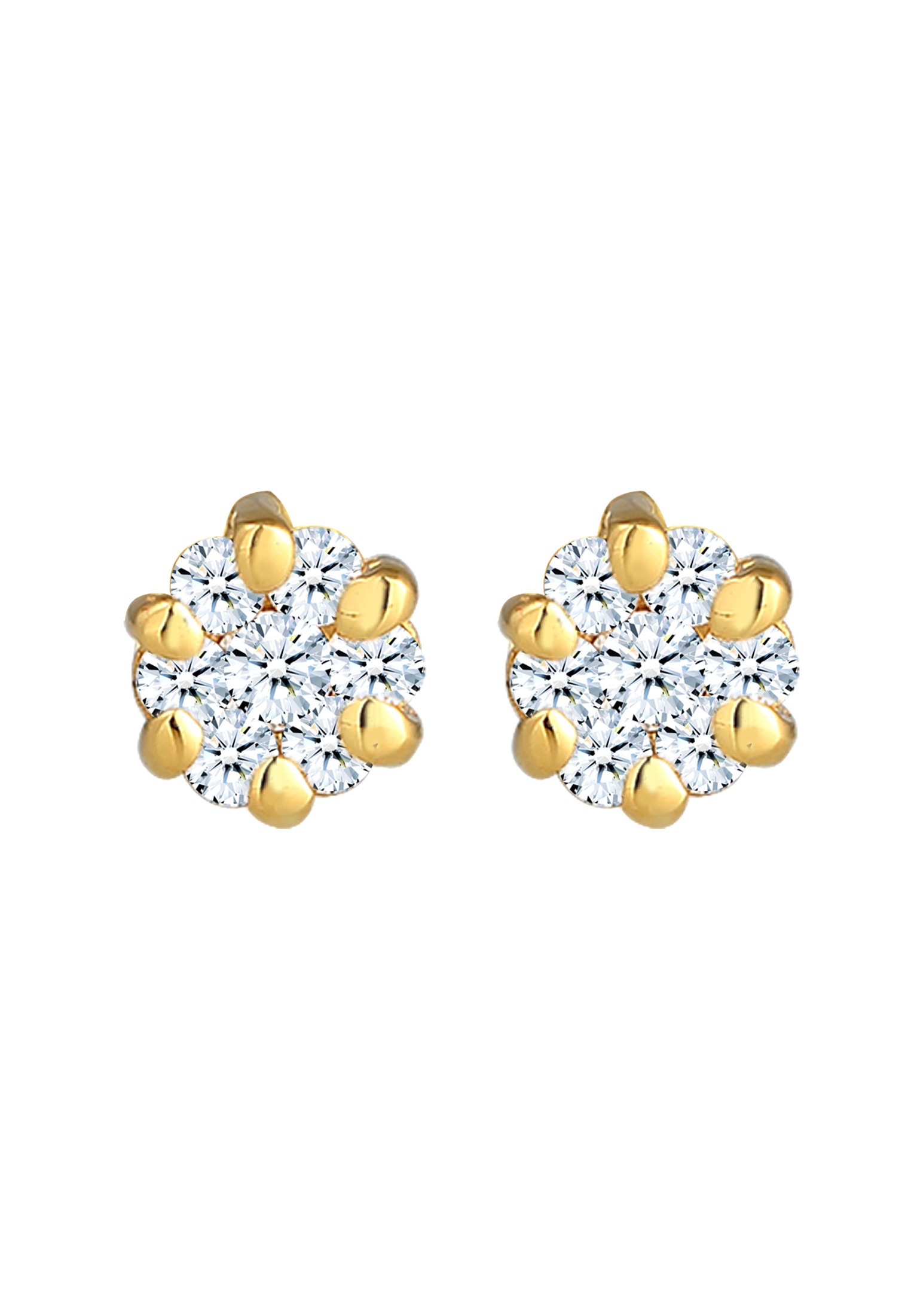 Elli DIAMONDS Paar Ohrstecker »Blume Diamant (0.24 ct.) 585 Gelbgold«