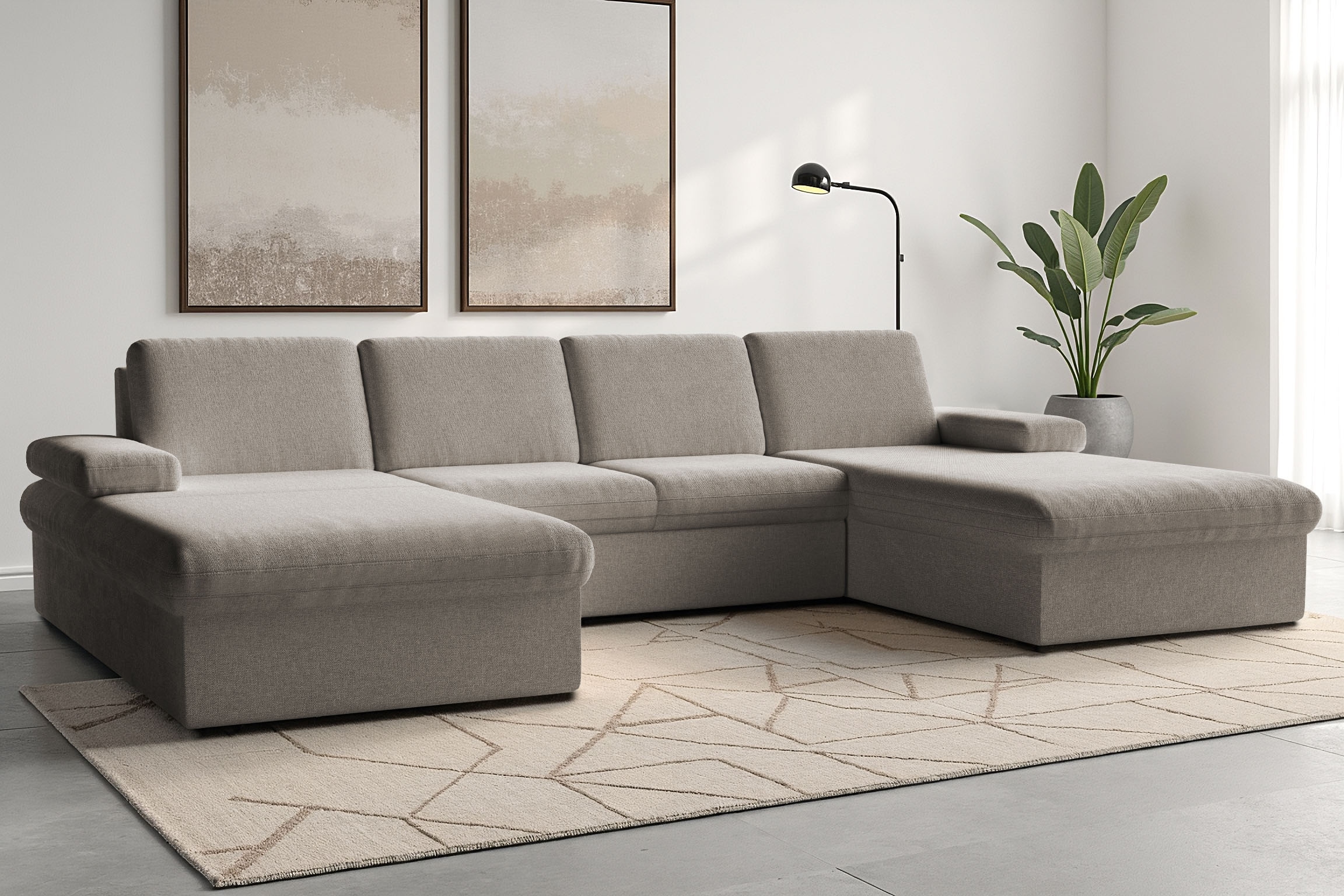 sit&more Wohnlandschaft "Moreno U-Form, B: 309 cm" mit Armteilverstellung, günstig online kaufen