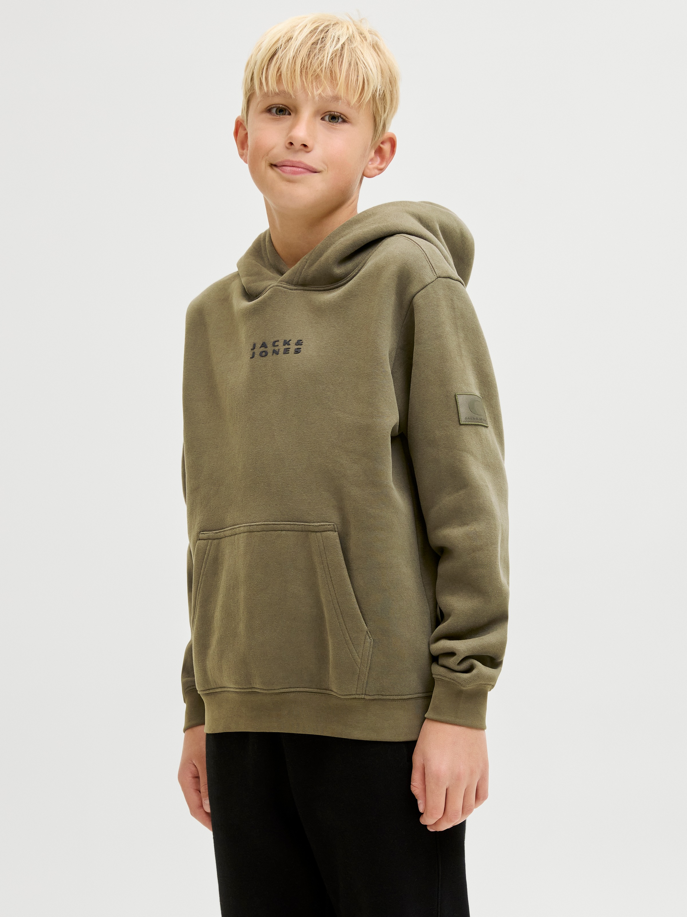 Jack & Jones Junior Kapuzensweatshirt »JCOPOINT SWEAT BADGE HOOD JNR«
